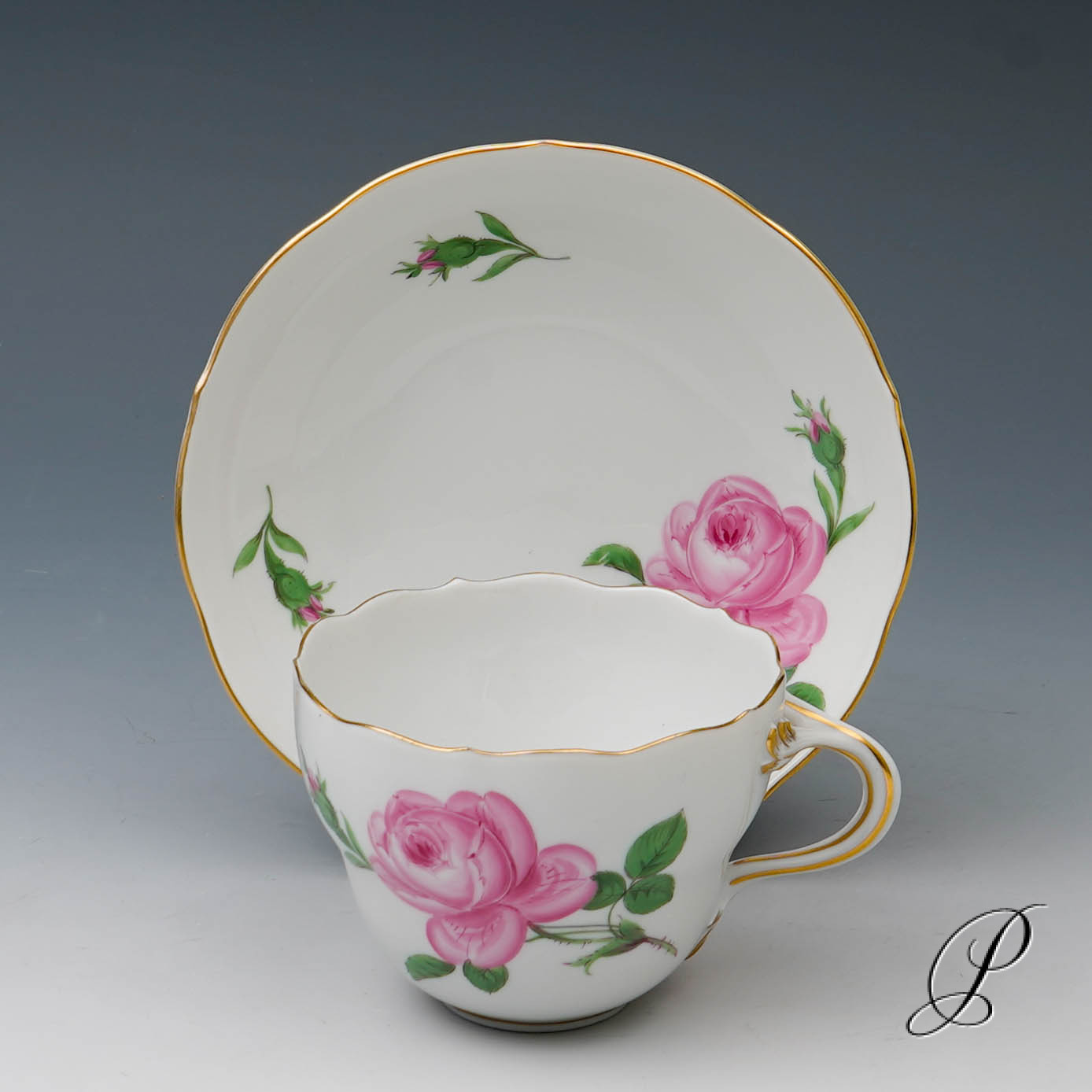 Kaffeegedeck Meissen im Dekor Rote Rose