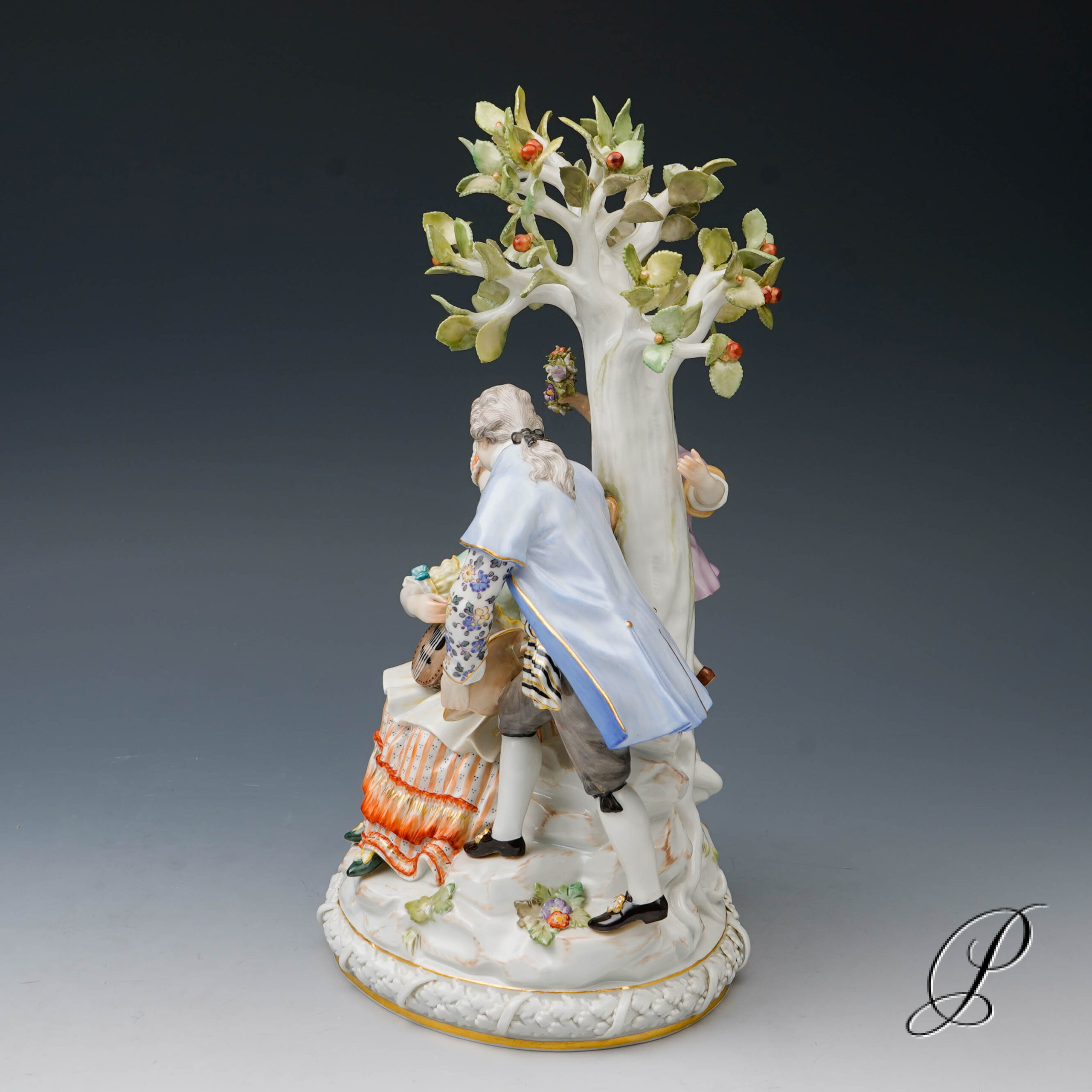große Figurengruppe Meissen " Gärtnergruppe mit Apfelbaum" – Bild 6