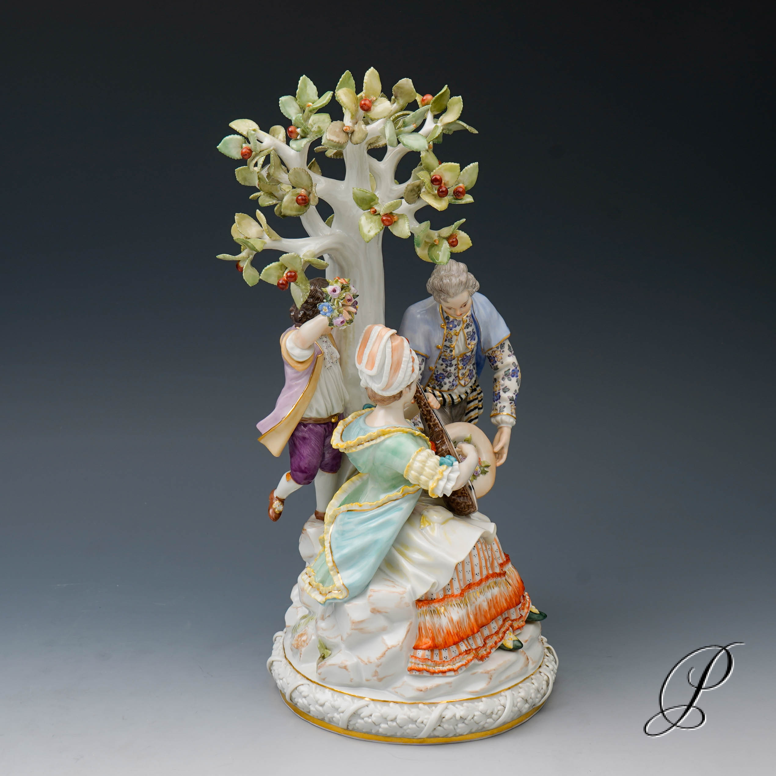 große Figurengruppe Meissen " Gärtnergruppe mit Apfelbaum" – Bild 10