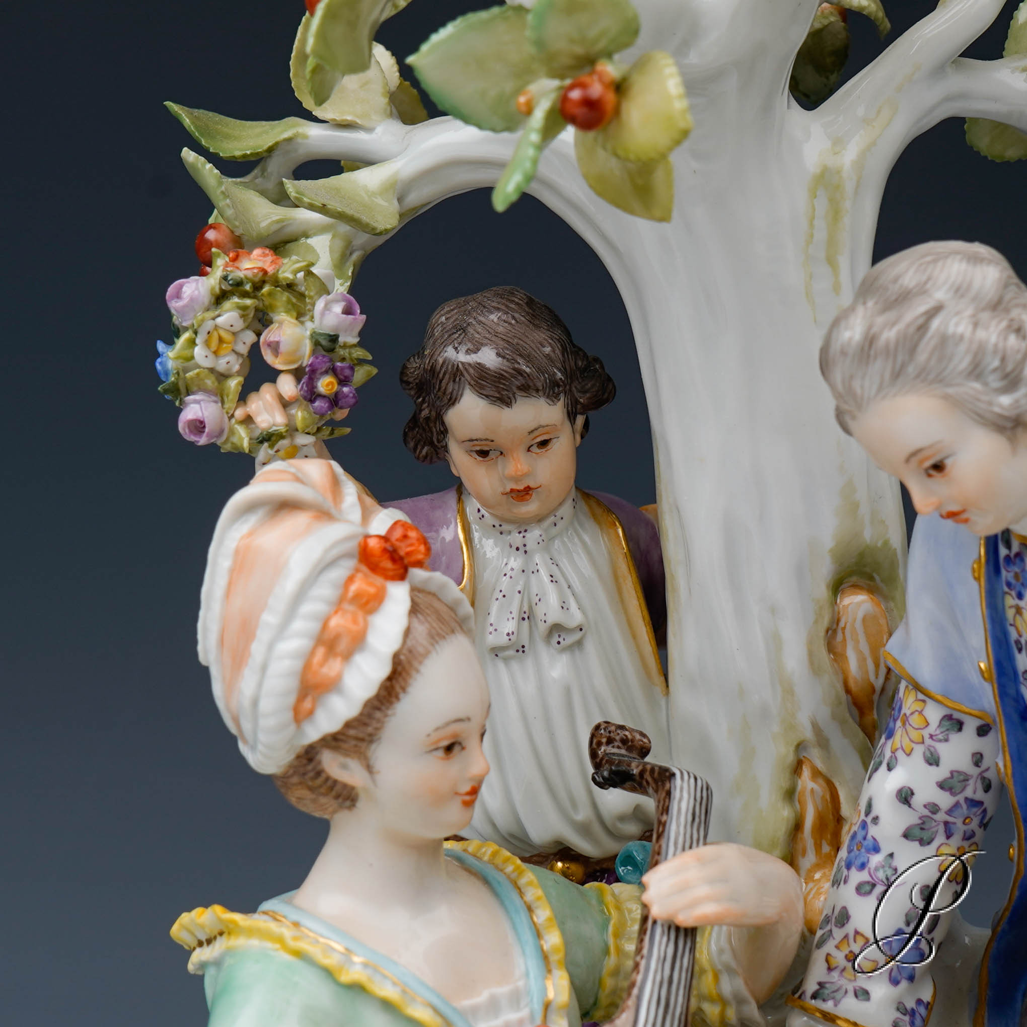 große Figurengruppe Meissen " Gärtnergruppe mit Apfelbaum" – Bild 12