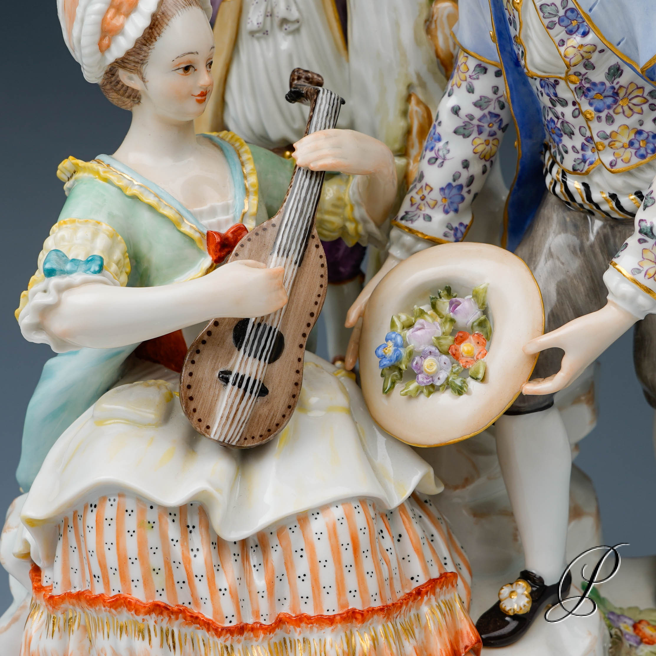 große Figurengruppe Meissen " Gärtnergruppe mit Apfelbaum" – Bild 15