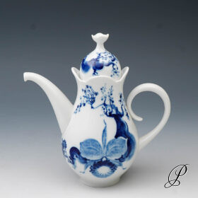 Meissen Mokkakanne 1.Wahl blaue Orchidee auf Ast von Prof. Heinz Werner