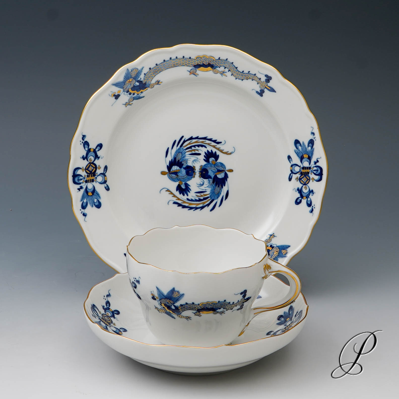 Kaffeeservice für 8 Personen Meissen 1.Wahl Reicher Drache - Kunstvolle und farbenfrohe Tischkultur!!! – Bild 16