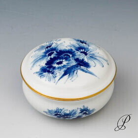 Dose / Schmuckdose Meissen 1.Wahl blaue Blume