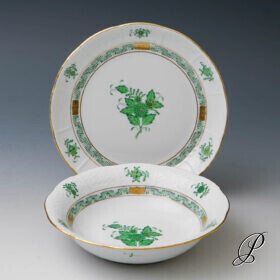2 Gebäckschalen Herend im Dekor Apponyi grün