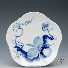 Gebäckschale Meissen blaue Orchidee auf Ast von Prof. Heinz Werner