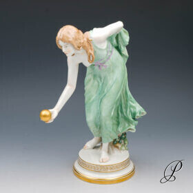 Meissen Figur 1.Wahl die Kugelspielerin - Jugendstil
