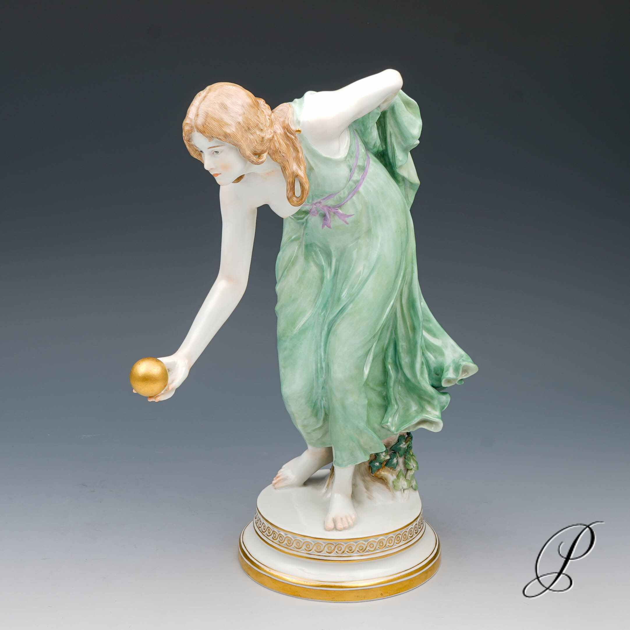 Meissen Figur 1.Wahl die Kugelspielerin -  Jugendstil