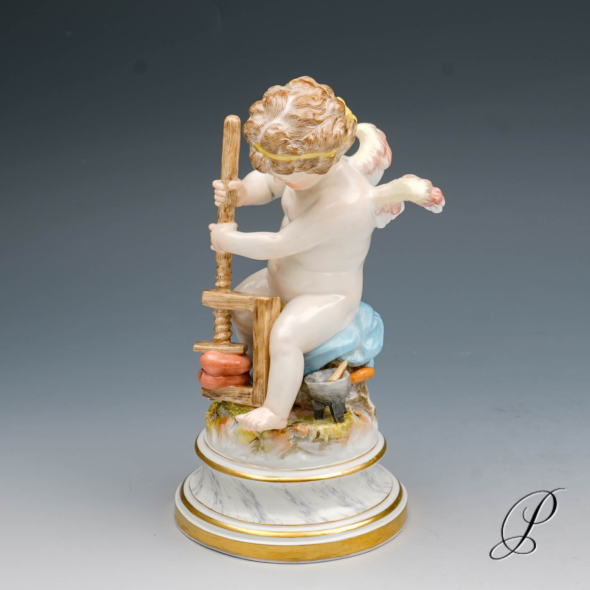 Figur Meissen 1.Wahl Knaufzeit um 1900 Jhd. Putto L - Serie – Bild 5