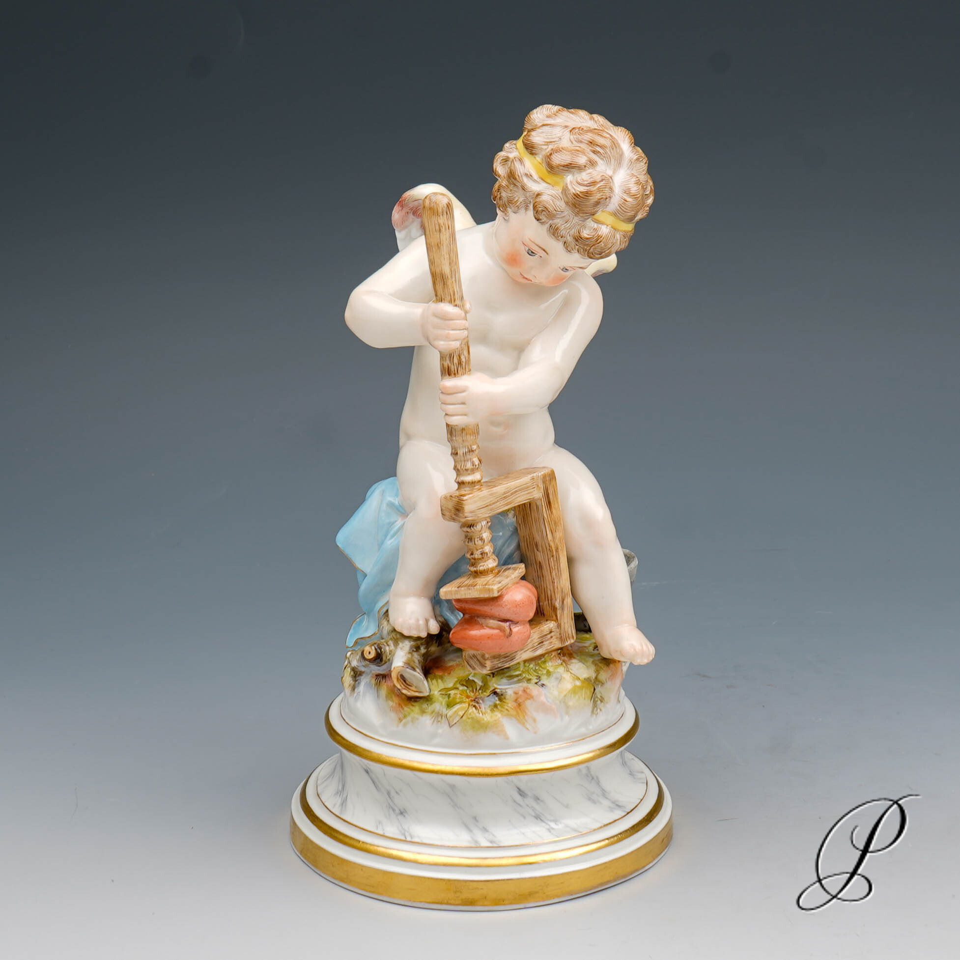 Figur Meissen 1.Wahl Knaufzeit um 1900 Jhd. Putto L - Serie – Bild 10