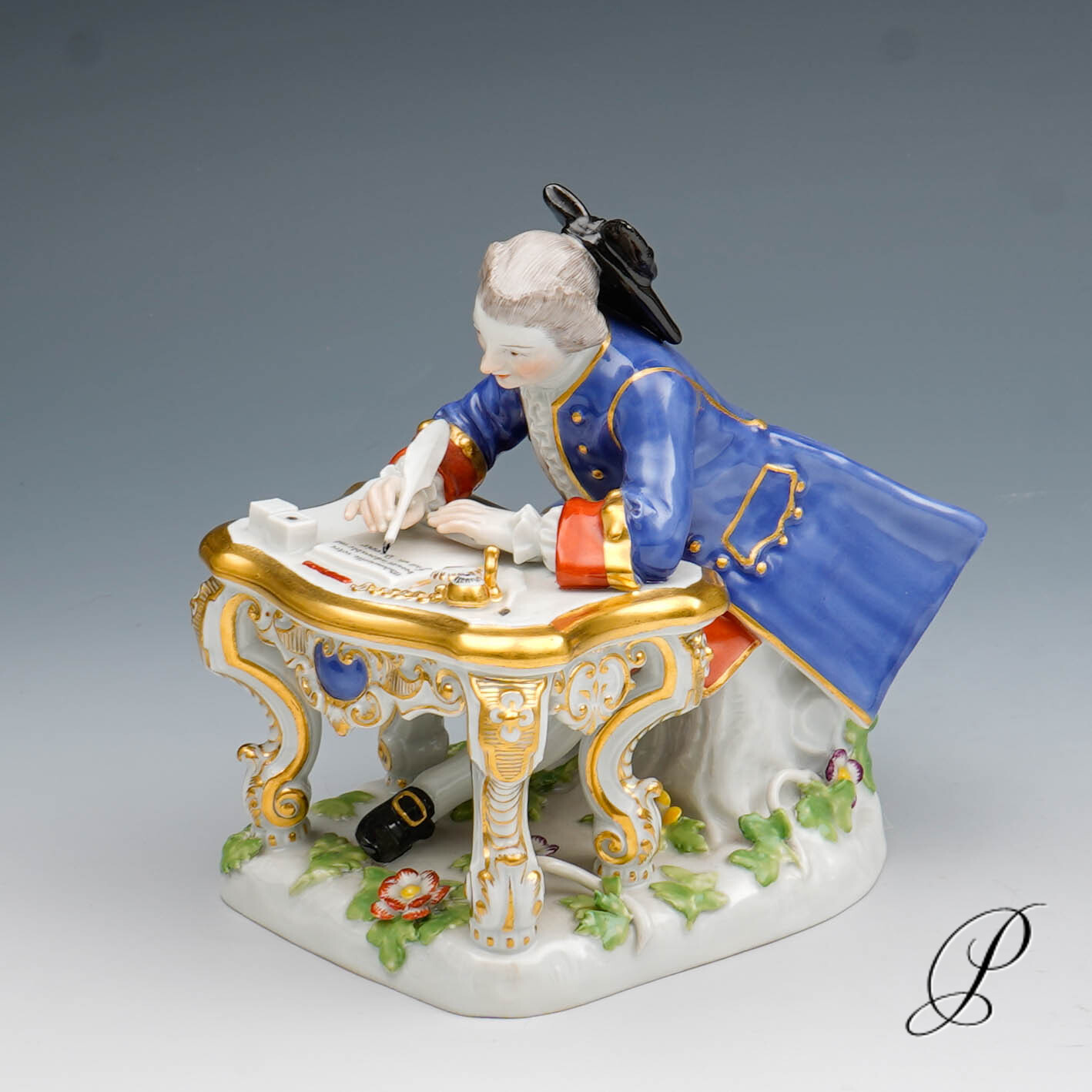 traumhafte Figur Meissen 1.Wahl - Kavalier am Schreibtisch -