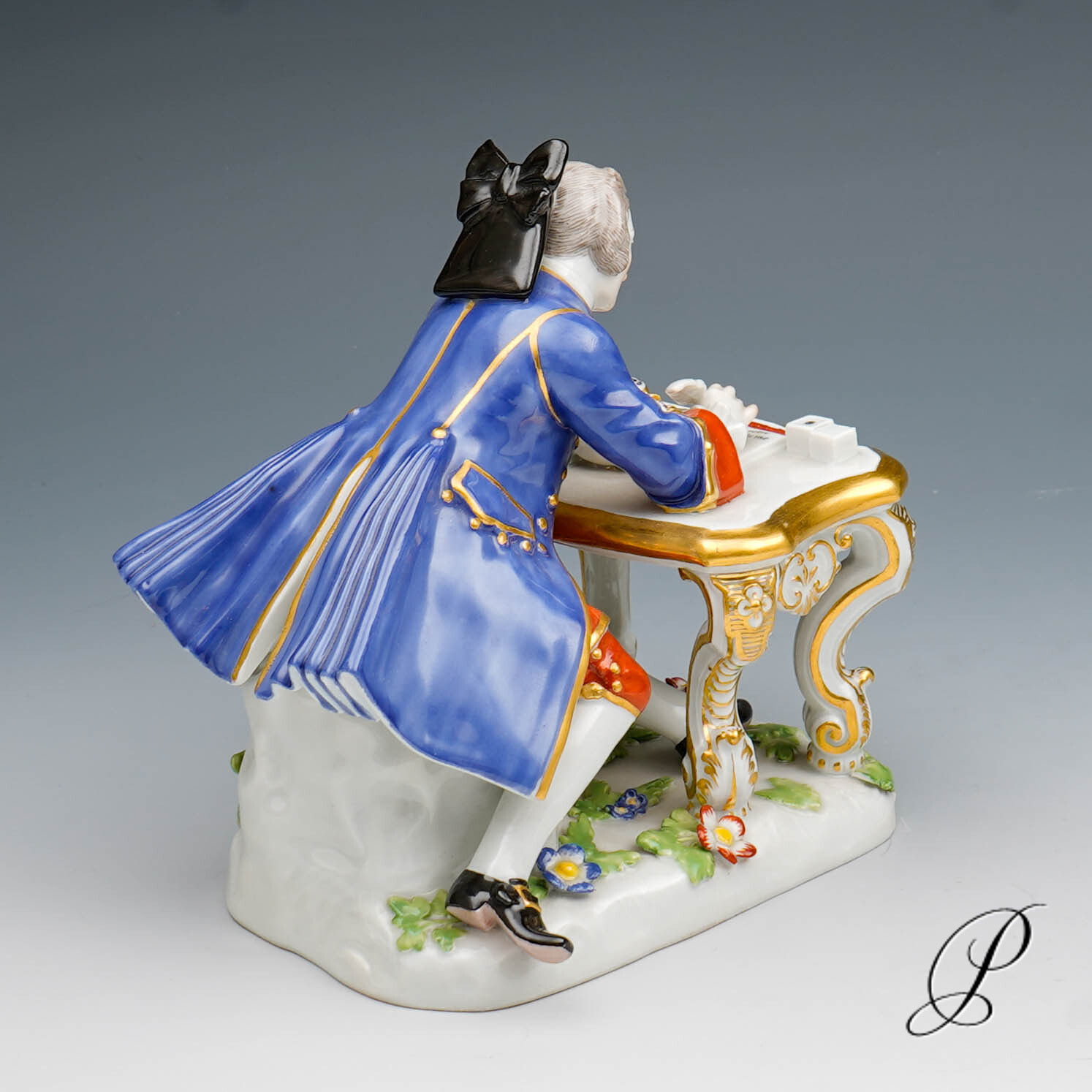 traumhafte Figur Meissen 1.Wahl - Kavalier am Schreibtisch - – Bild 10