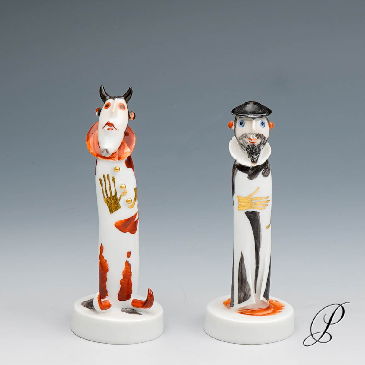 Kleinplastik Meissen "Faust und Mephisto" von Olaf Fieber