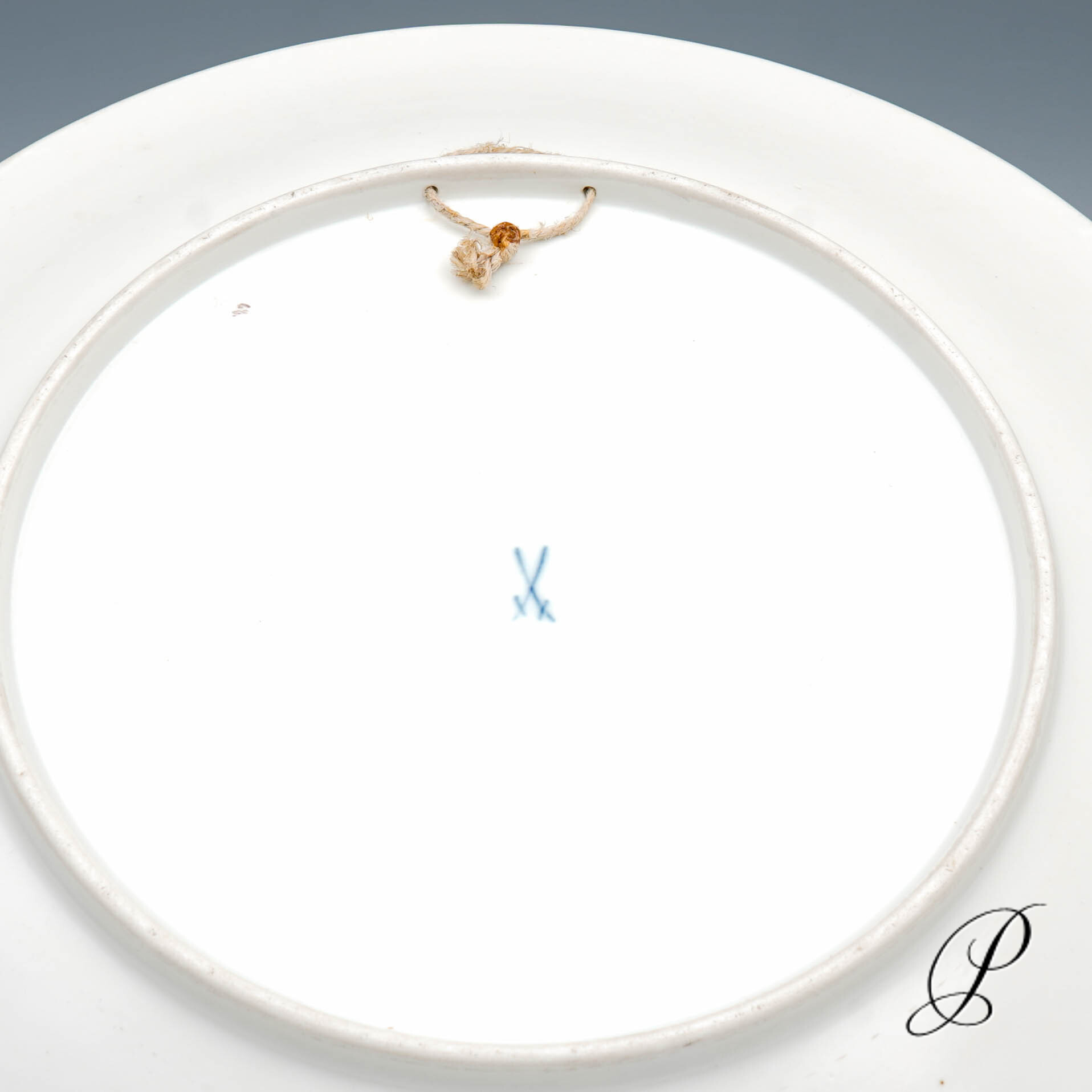 sehr großer Wandteller (35cm!!!) Meissen mit Blumenbukett – Bild 6