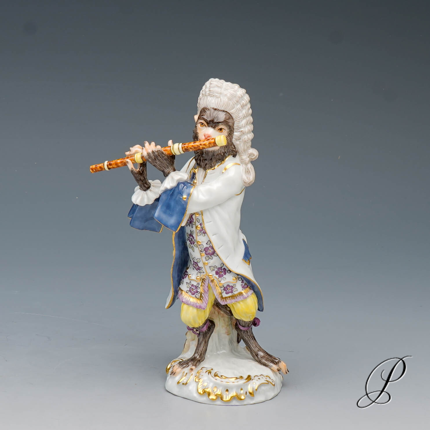 Figur Meissner Porzellan 1.Wahl / Affenkapelle - Flötist – Bild 2