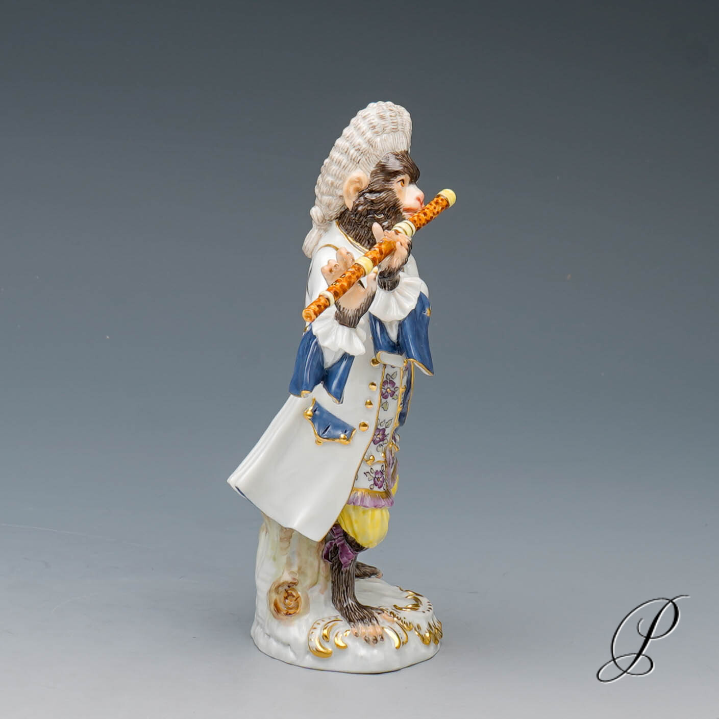 Figur Meissner Porzellan 1.Wahl / Affenkapelle - Flötist – Bild 4