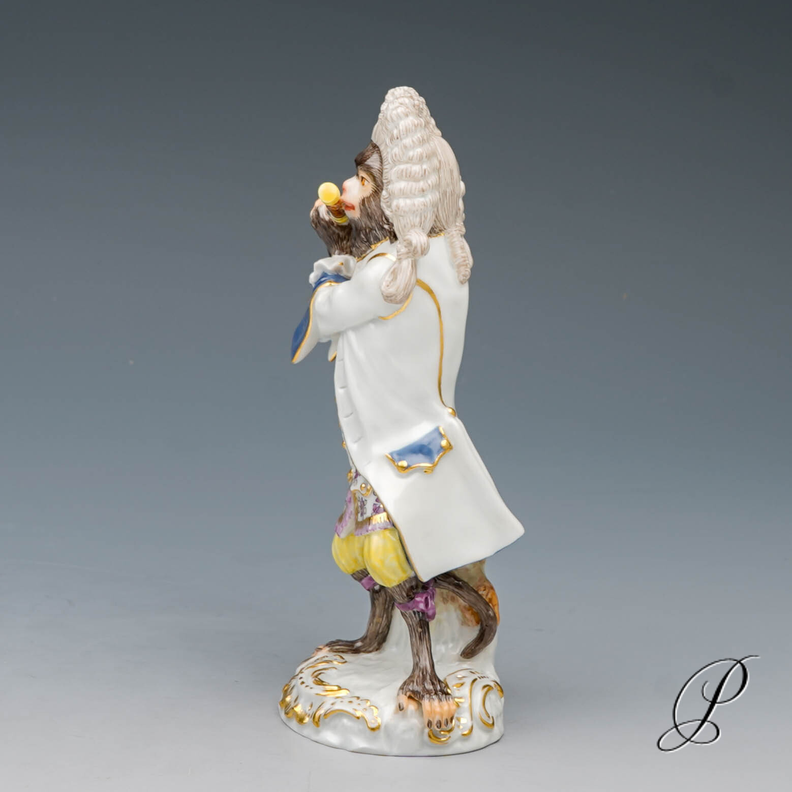 Figur Meissner Porzellan 1.Wahl / Affenkapelle - Flötist – Bild 7