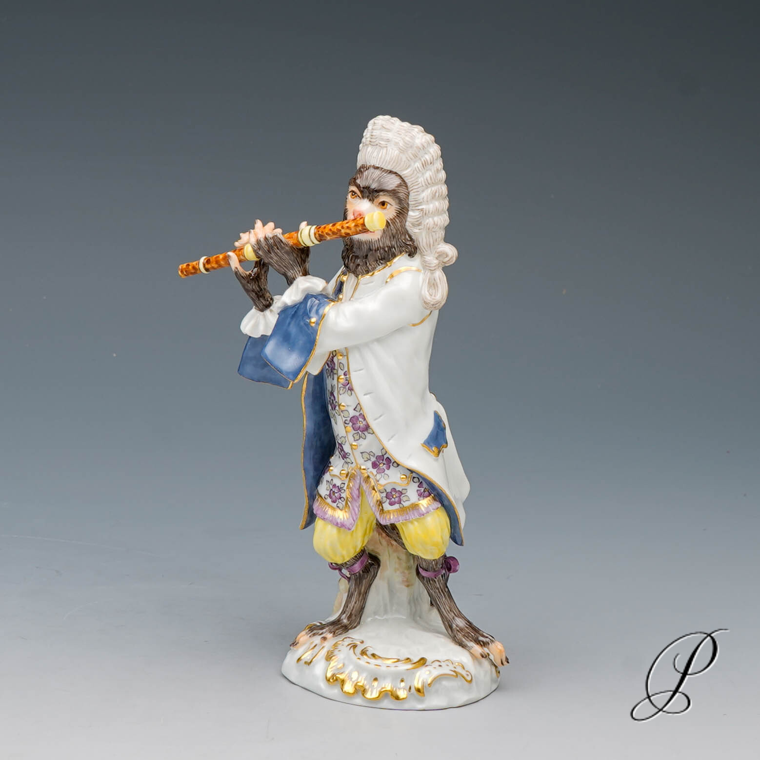 Figur Meissner Porzellan 1.Wahl / Affenkapelle - Flötist – Bild 8