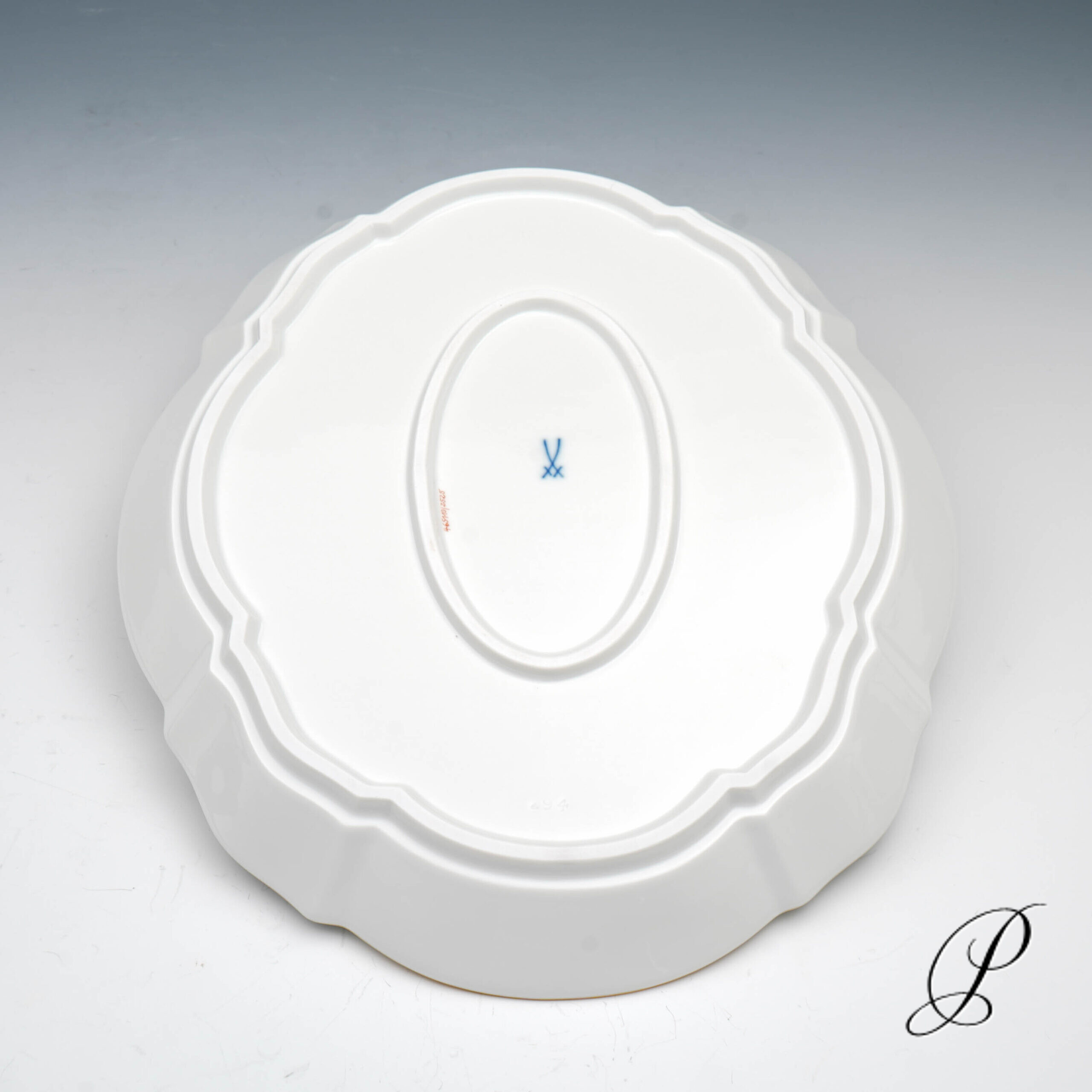 Tablett Meissen 1.Wahl mit Indischer Fels, Blumen und Vogelmalerei – Bild 6