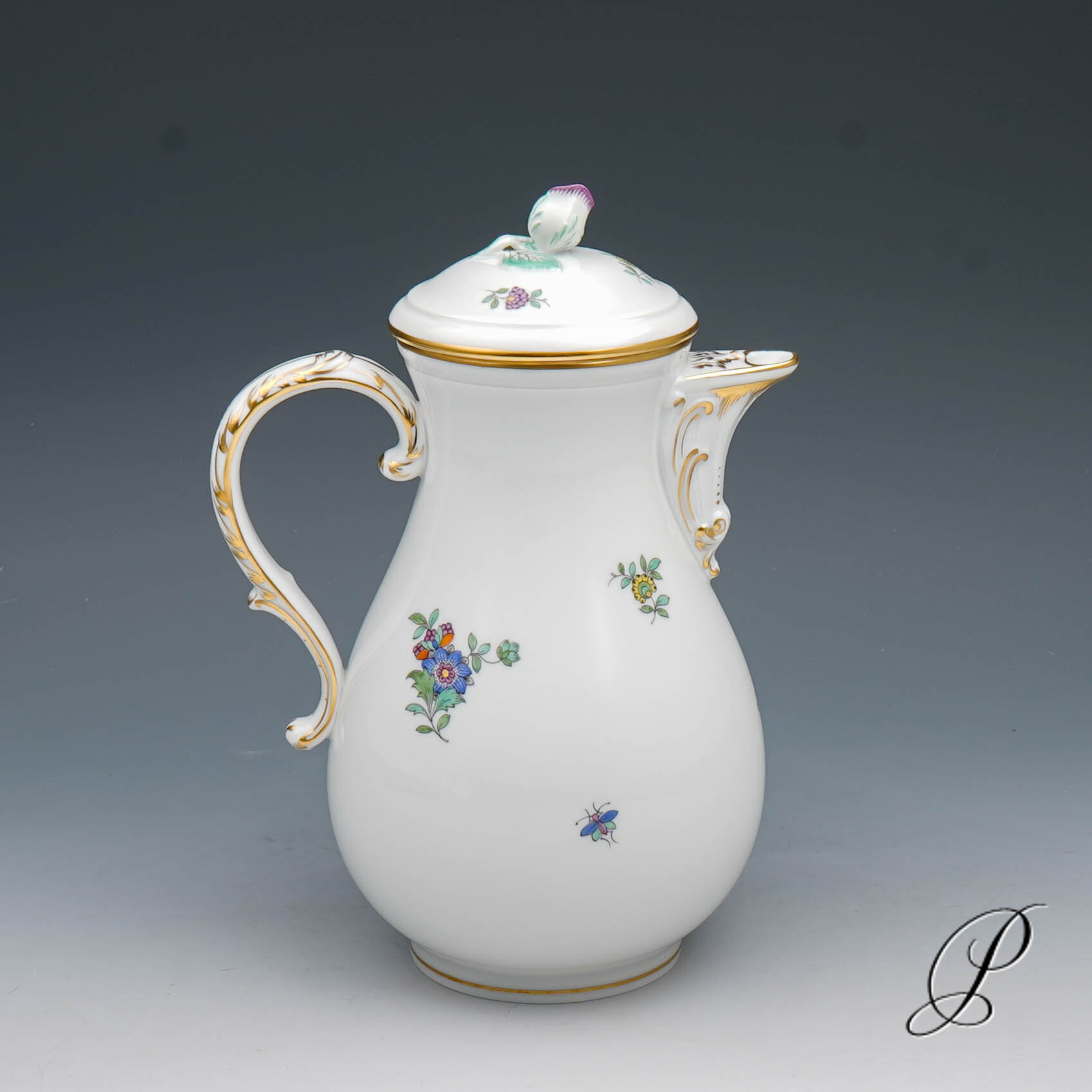 Kaffeeservice Meissen 1.Wahl Indische Fels, Blumen und Vogelmalerei – Bild 4