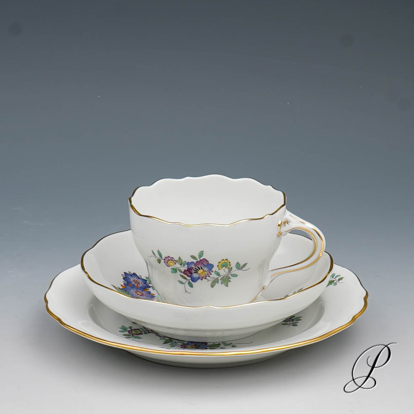 Kaffeeservice Meissen 1.Wahl Indische Fels, Blumen und Vogelmalerei – Bild 17