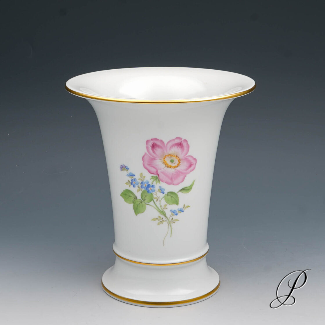 große Vase Meissen 1.Wahl mit Blumenmalerei