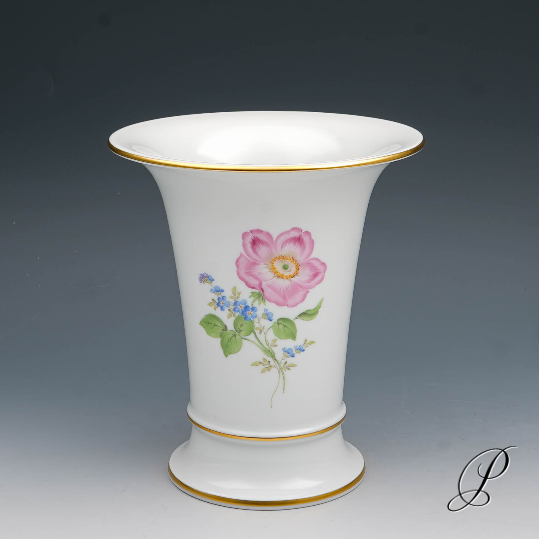 große Vase Meissen 1.Wahl mit Blumenmalerei