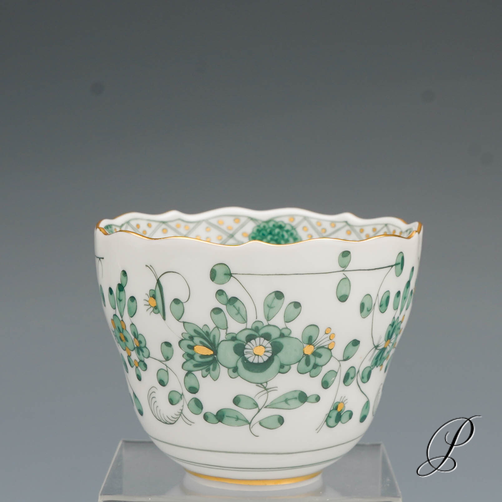 Mokkagedeck Meissen 1.Wahl reiche Indische Malerei grün NP# 1020,- EUR – Bild 11