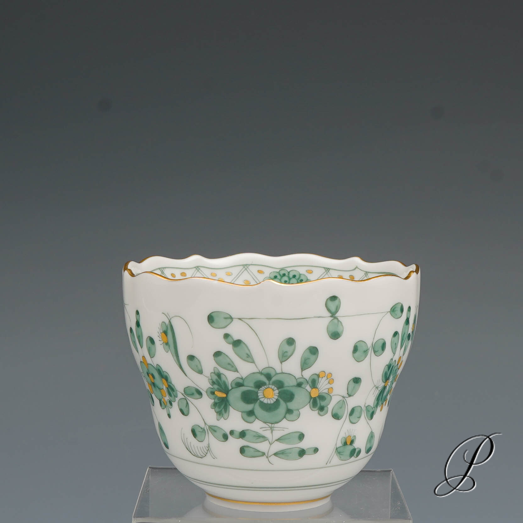 Mokkagedeck Meissen 1.Wahl reiche Indische Malerei grün NP# 1020,- EUR – Bild 9