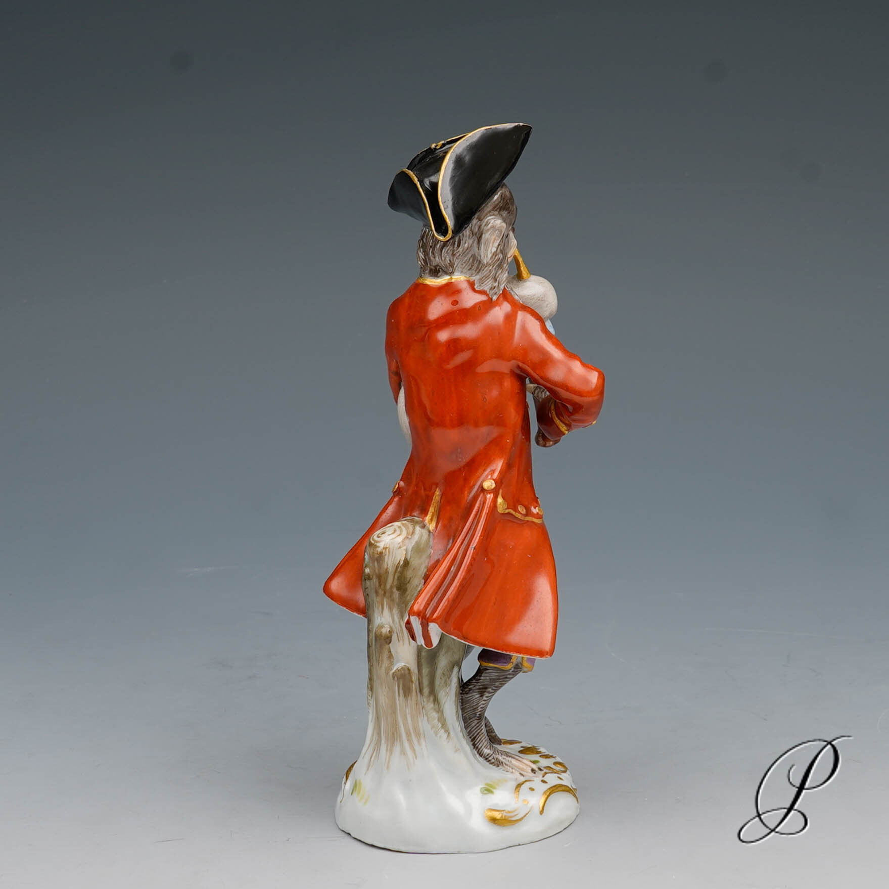 Figur Meissen um 1860 Jhd. Affenkapelle Dudelsackspieler – Bild 6