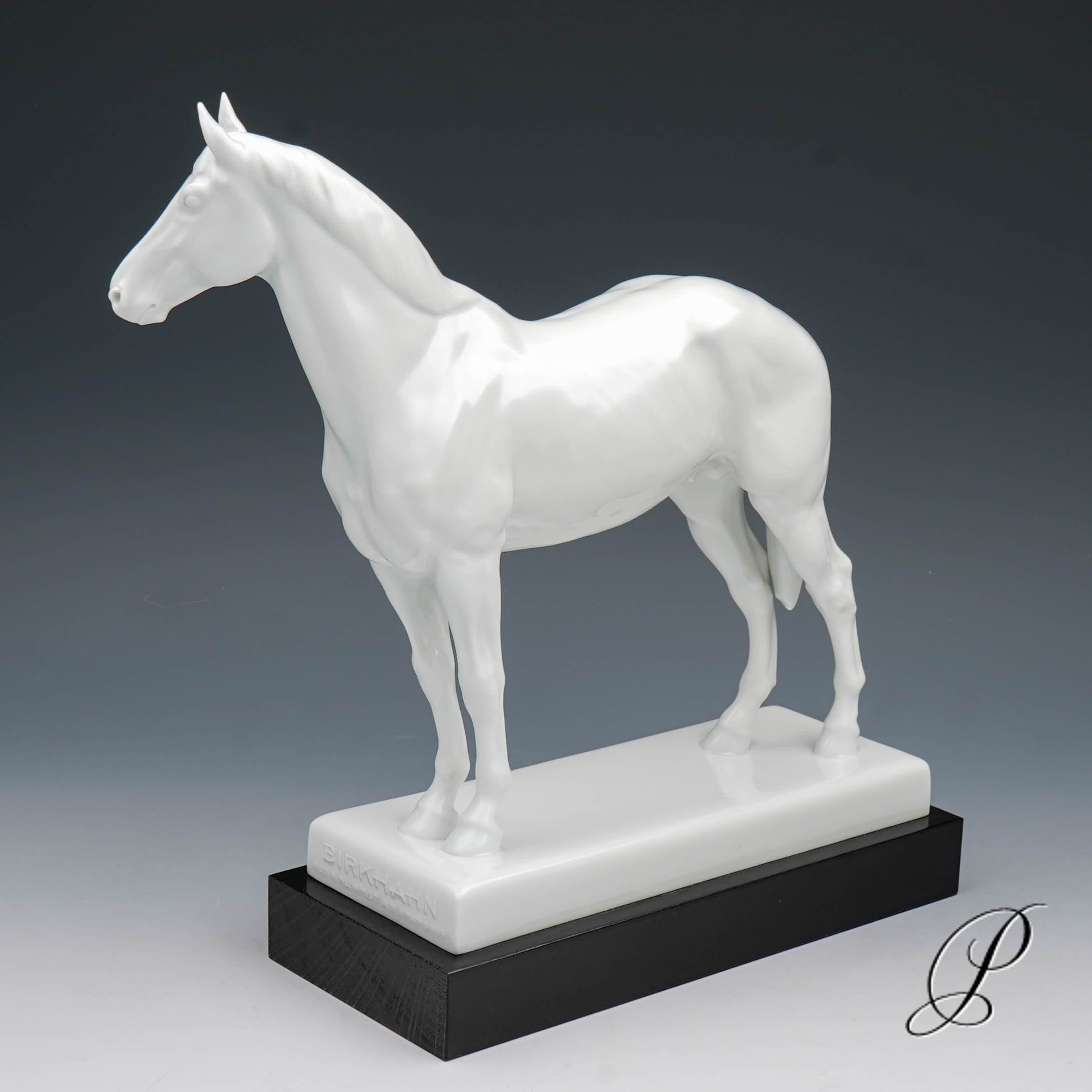 große Figur Meissen "Rennpferd Birkhahn" von Erich Oehme