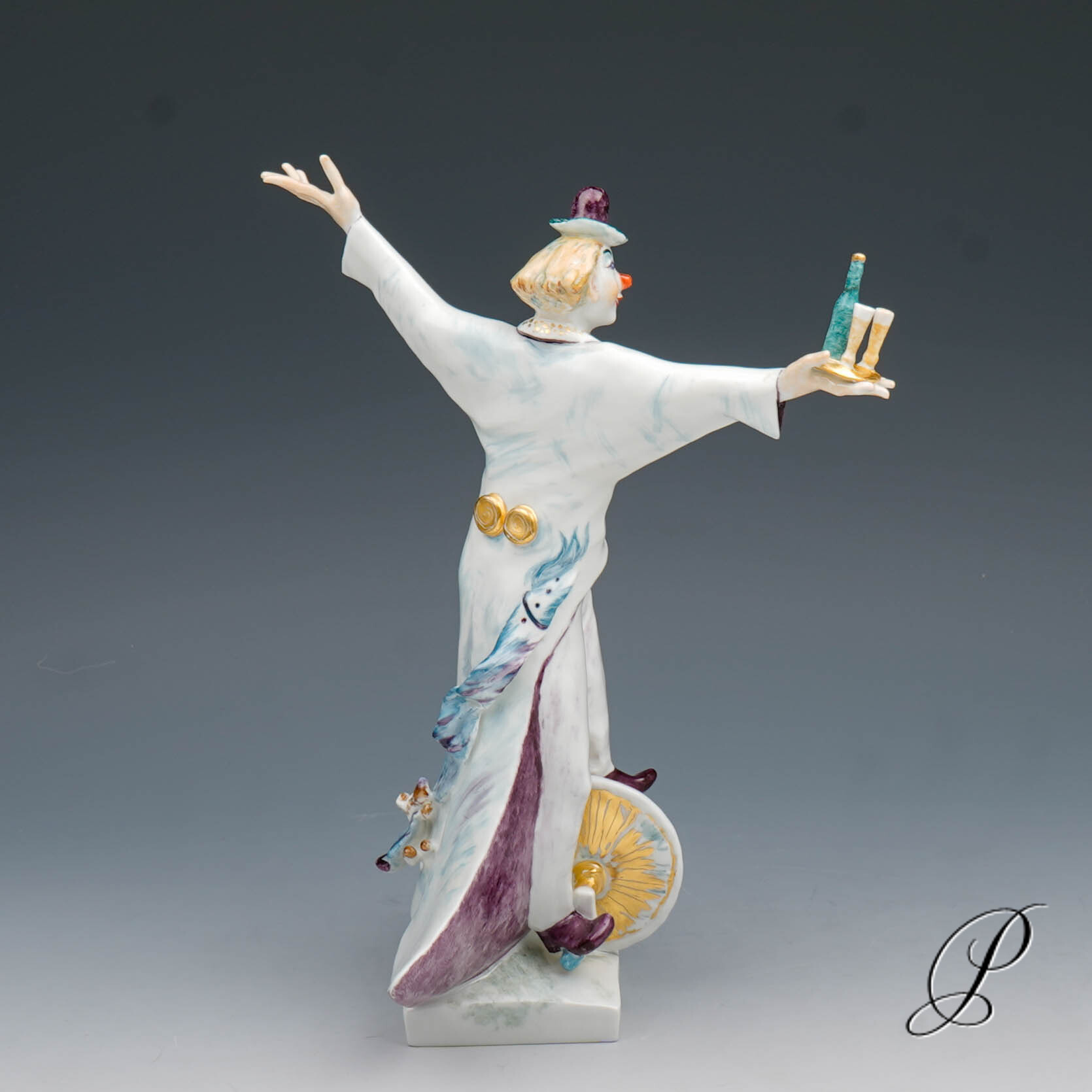 Zirkusfigur Meissen "Clown auf Einrad" von P.Strang – Bild 10
