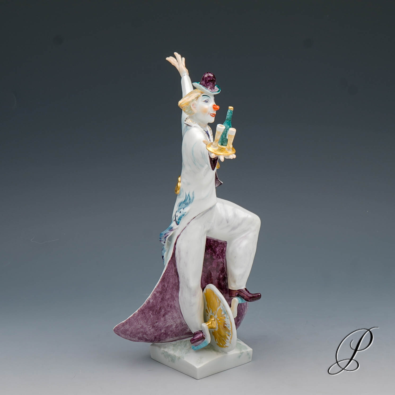 Zirkusfigur Meissen "Clown auf Einrad" von P.Strang – Bild 11