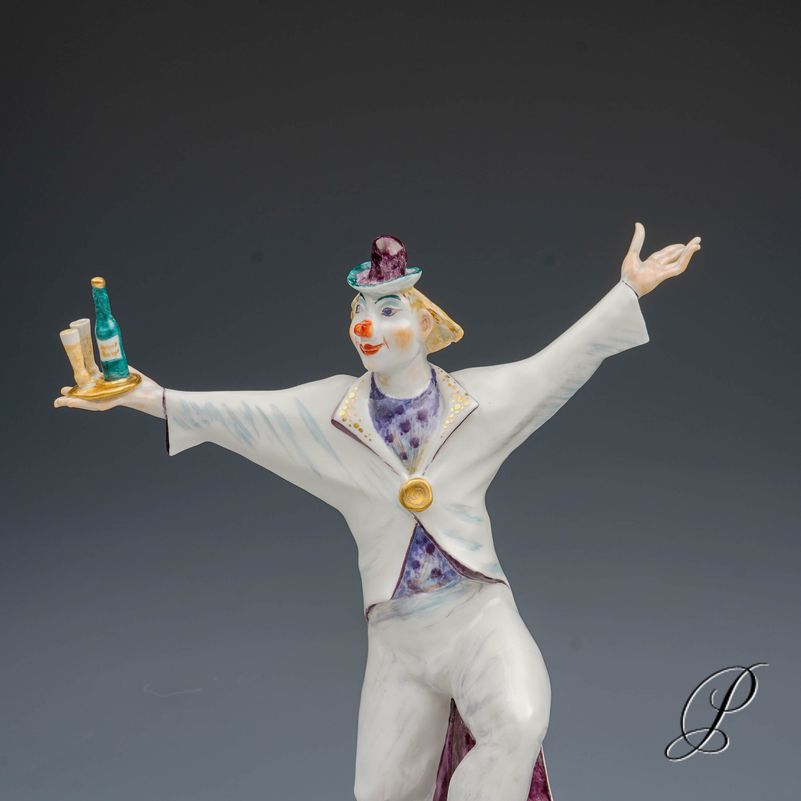 Zirkusfigur Meissen "Clown auf Einrad" von P.Strang – Bild 12