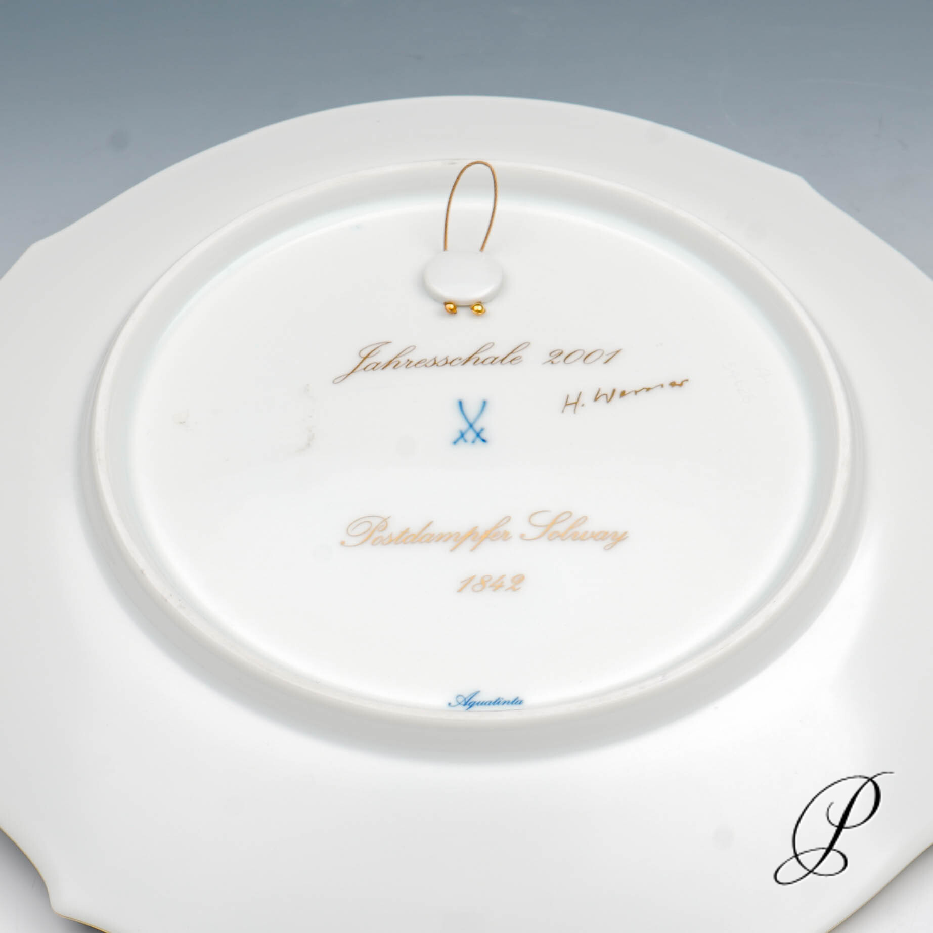 Wandteller Meissen 1.Wahl von Prof. Heinz Werner - Postdampfer Solway – Bild 4