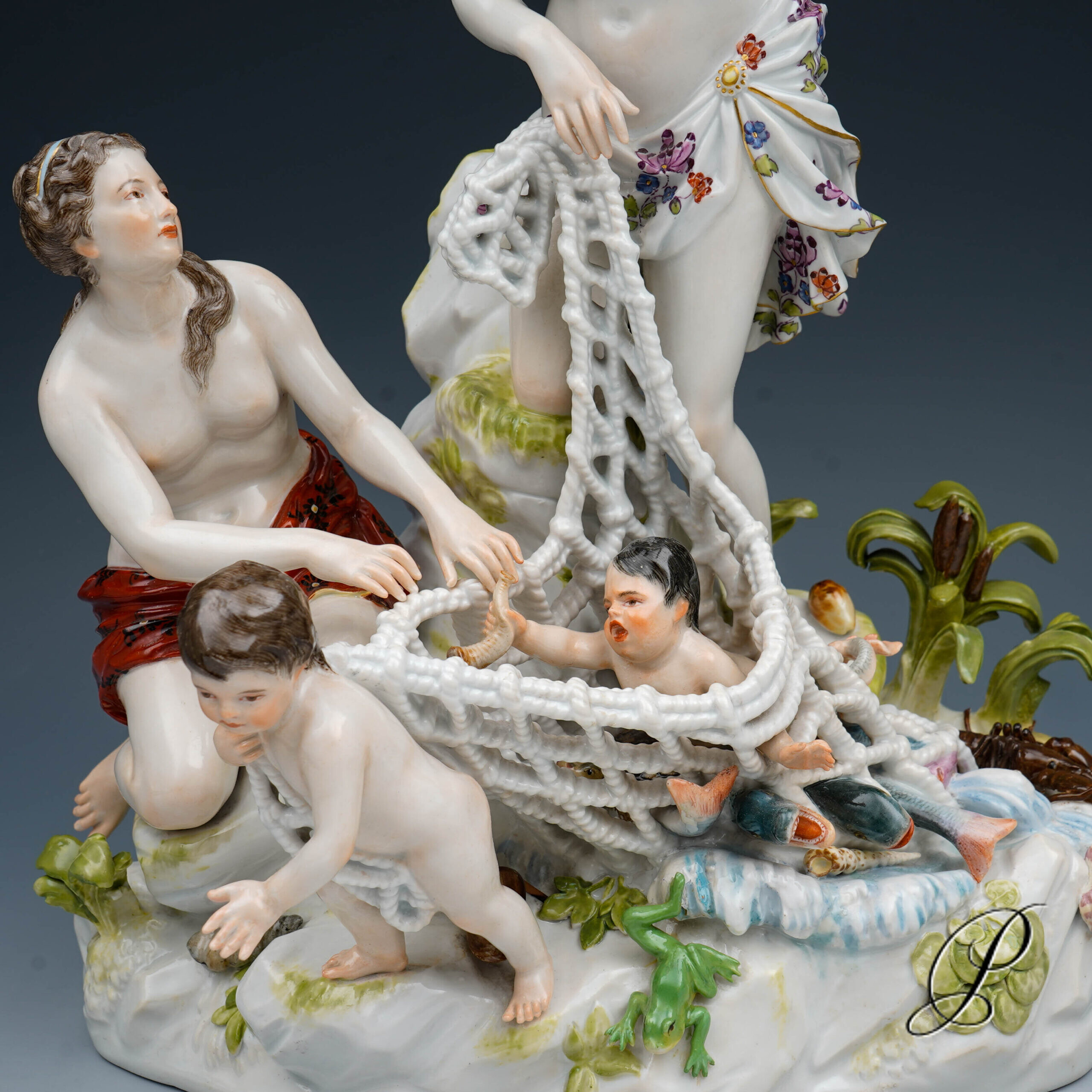 große Figurengruppe Meissen Knaufzeit 1.Wahl - Tritonenfang – Bild 2