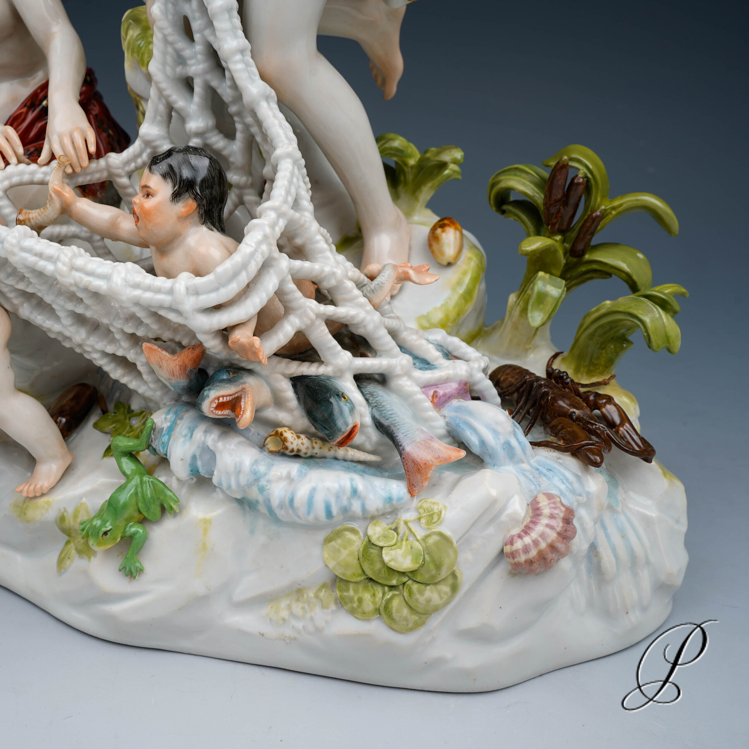 große Figurengruppe Meissen Knaufzeit 1.Wahl - Tritonenfang – Bild 3