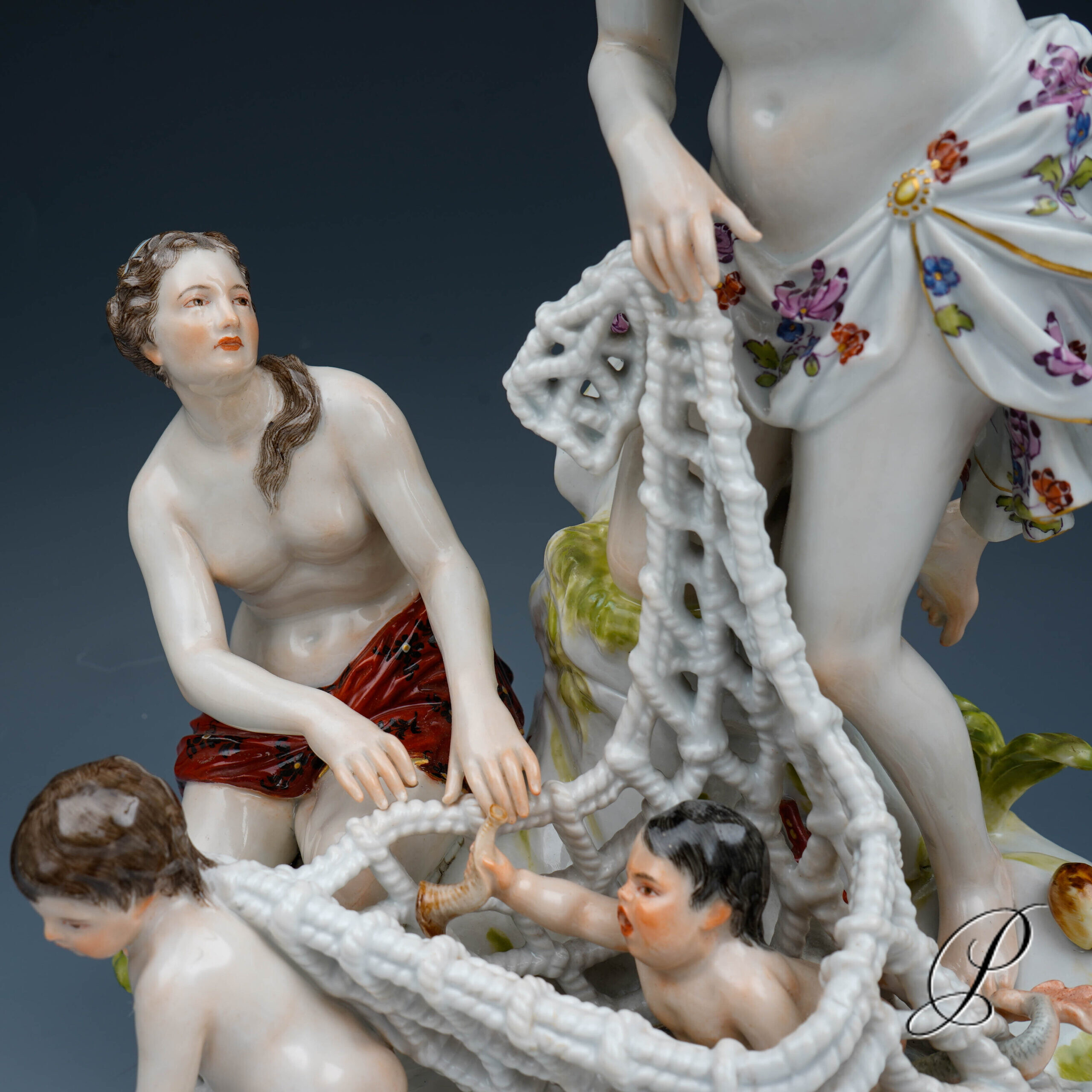große Figurengruppe Meissen Knaufzeit 1.Wahl - Tritonenfang – Bild 4