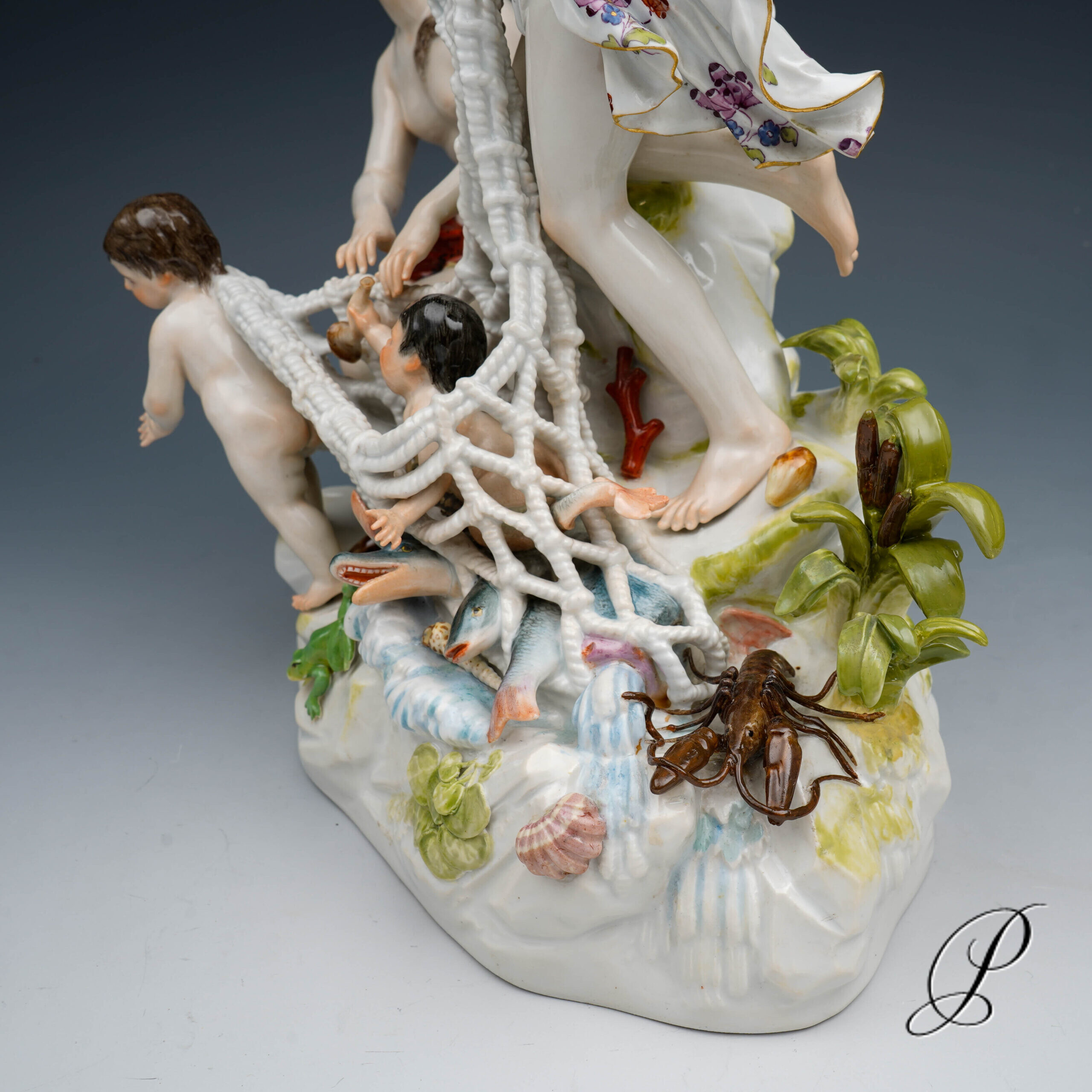 große Figurengruppe Meissen Knaufzeit 1.Wahl - Tritonenfang – Bild 6