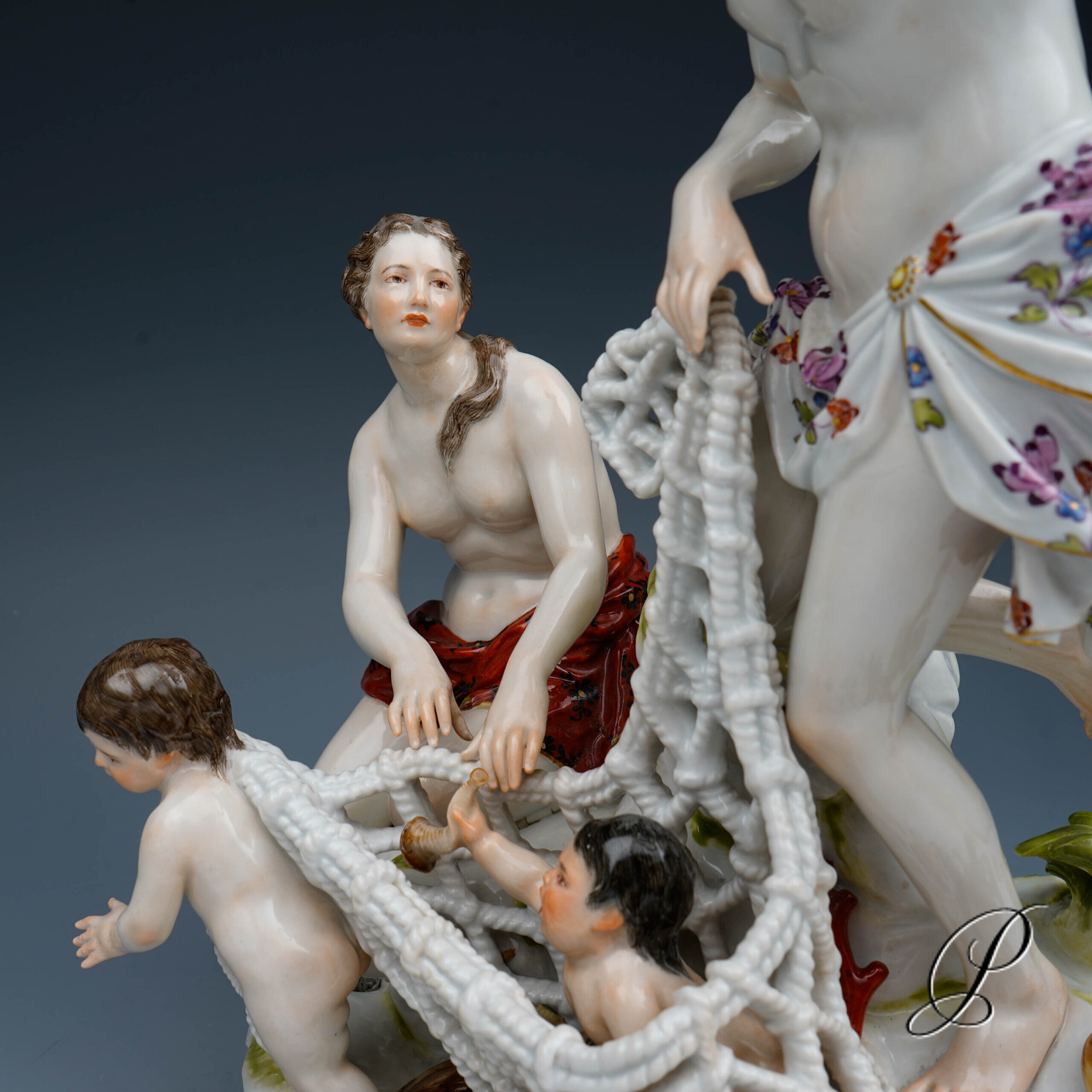 große Figurengruppe Meissen Knaufzeit 1.Wahl - Tritonenfang – Bild 7