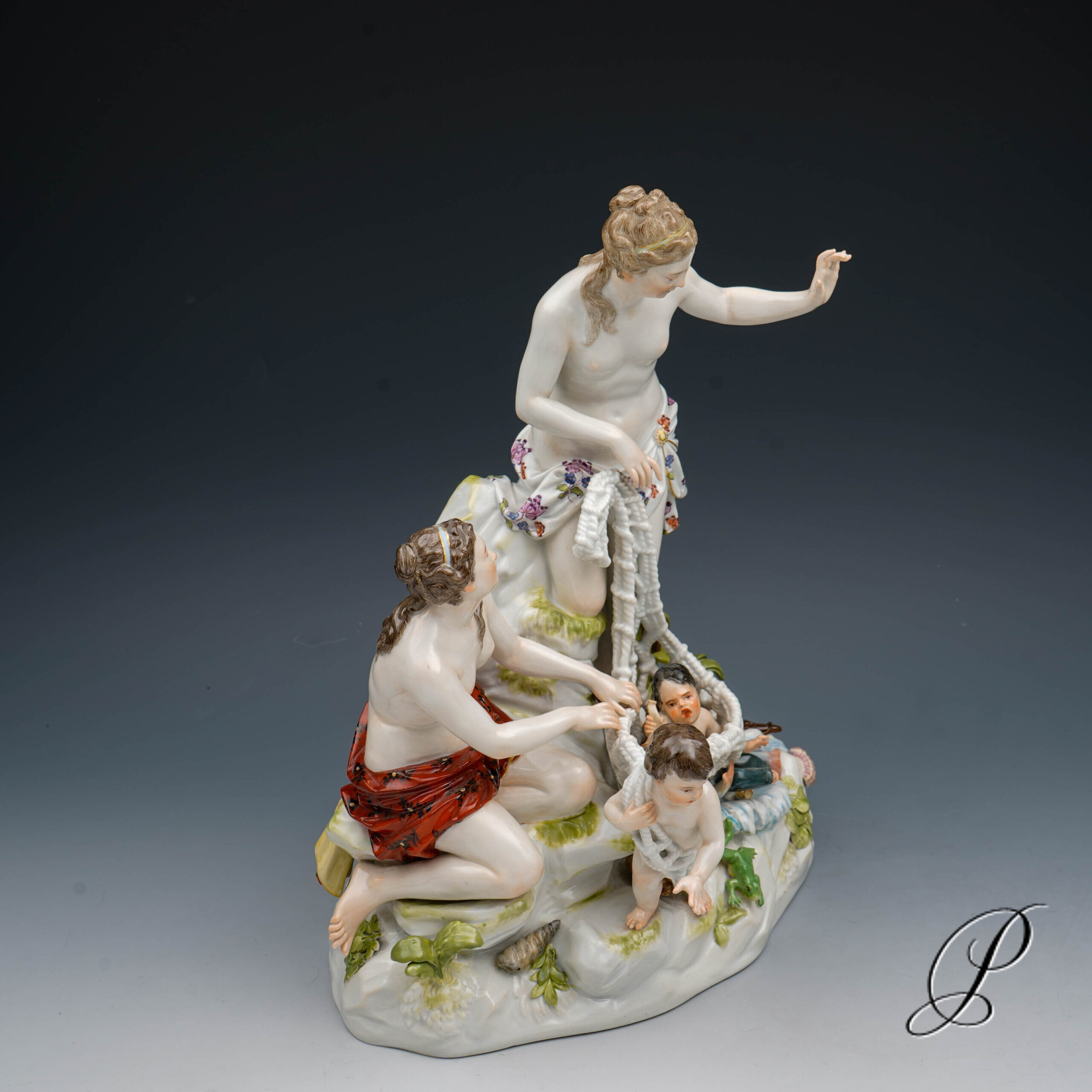 große Figurengruppe Meissen Knaufzeit 1.Wahl - Tritonenfang – Bild 11
