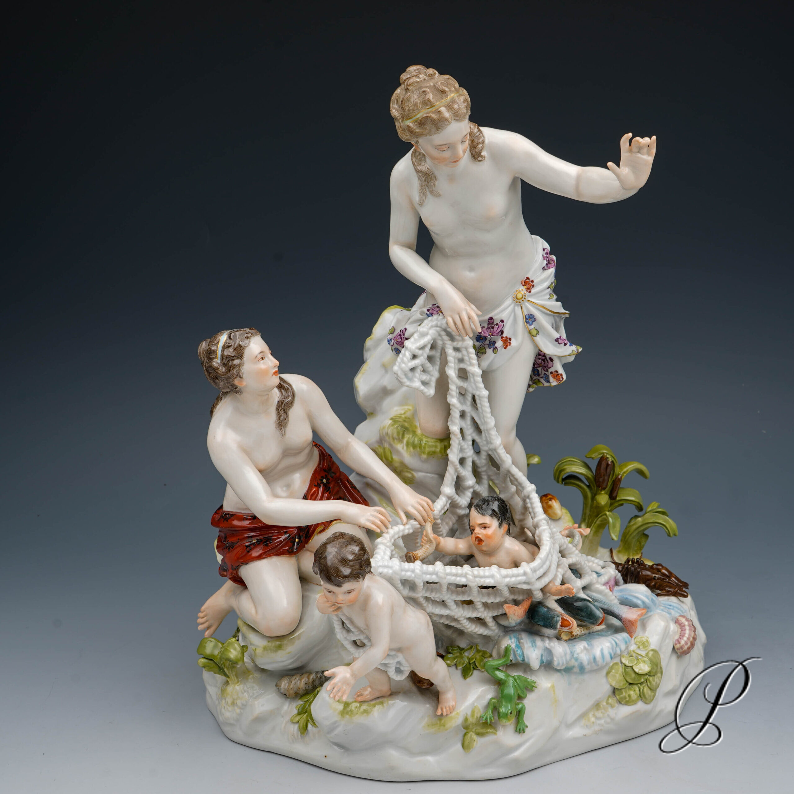 große Figurengruppe Meissen Knaufzeit 1.Wahl - Tritonenfang – Bild 12