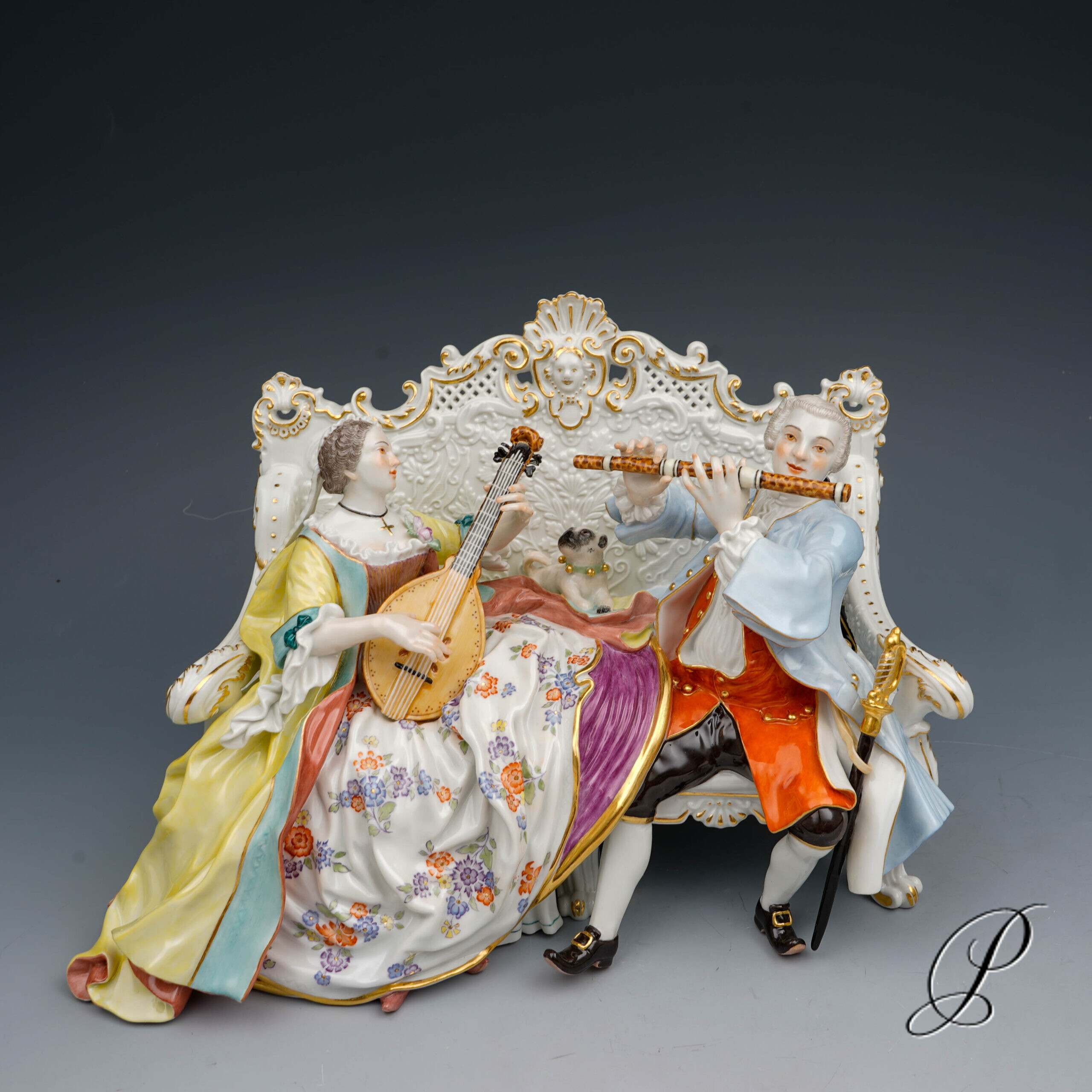 Figurengruppe Meissen 1.Wahl "Galante Sofagruppe"