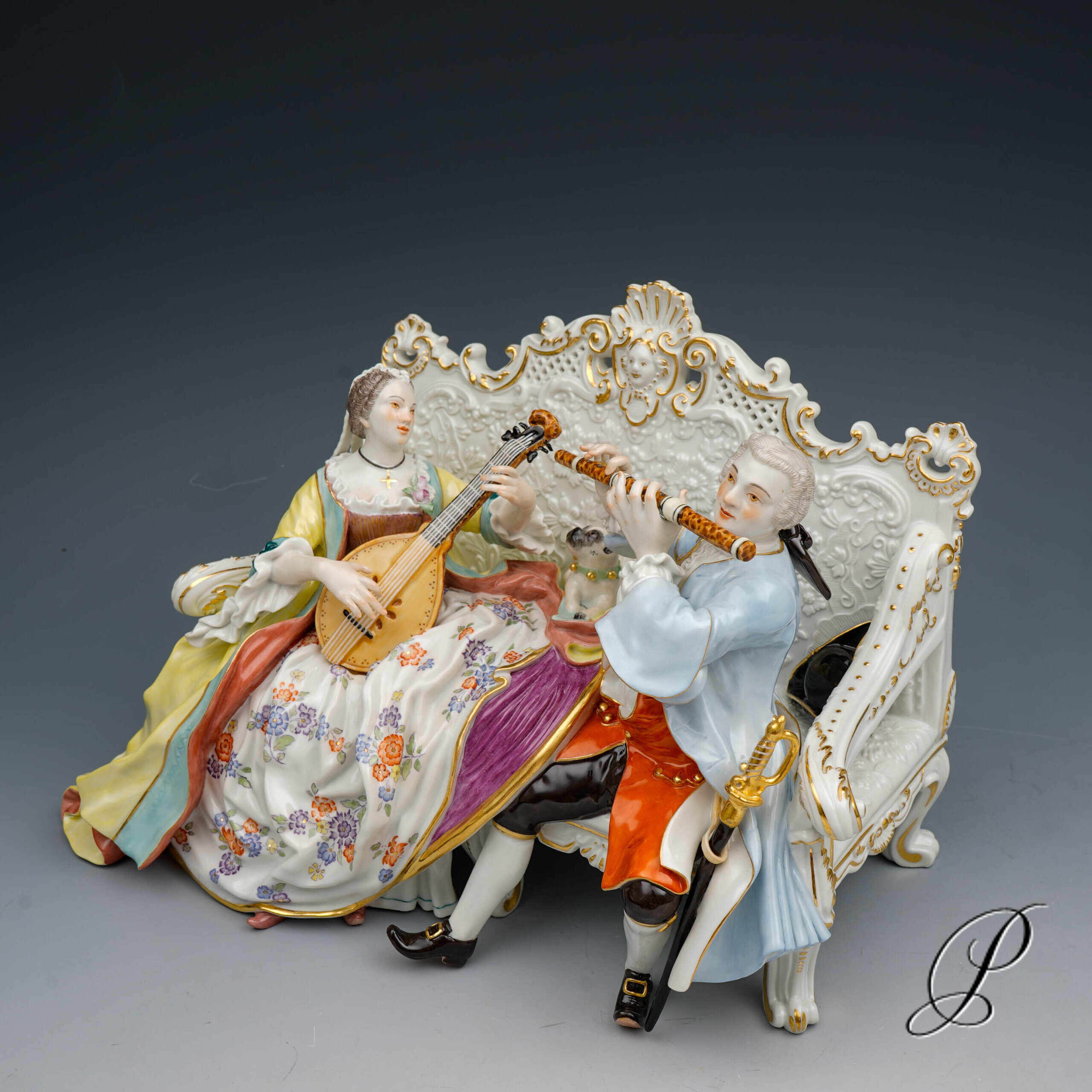 Figurengruppe Meissen 1.Wahl "Galante Sofagruppe" – Bild 4