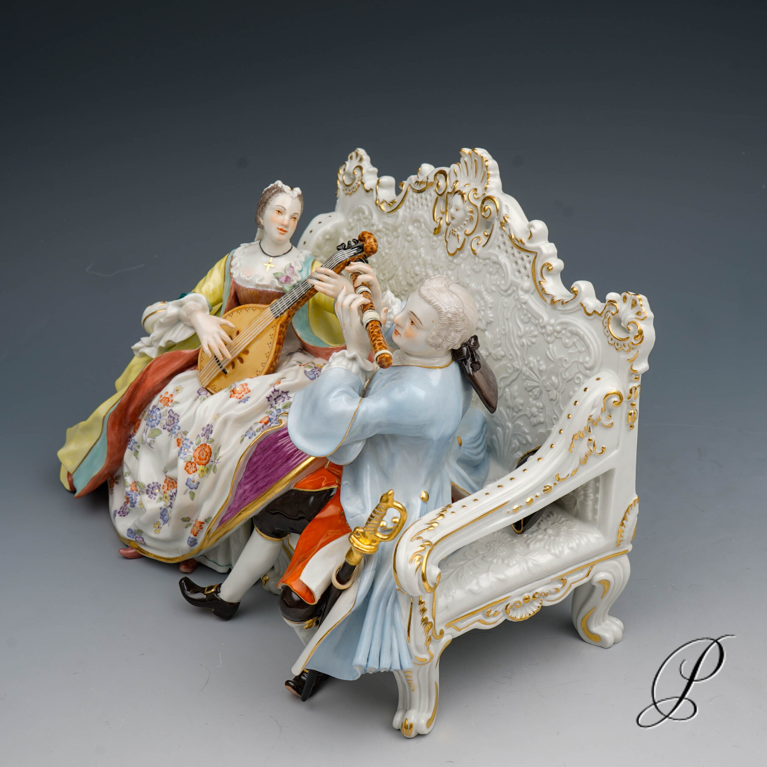 Figurengruppe Meissen 1.Wahl "Galante Sofagruppe" – Bild 6