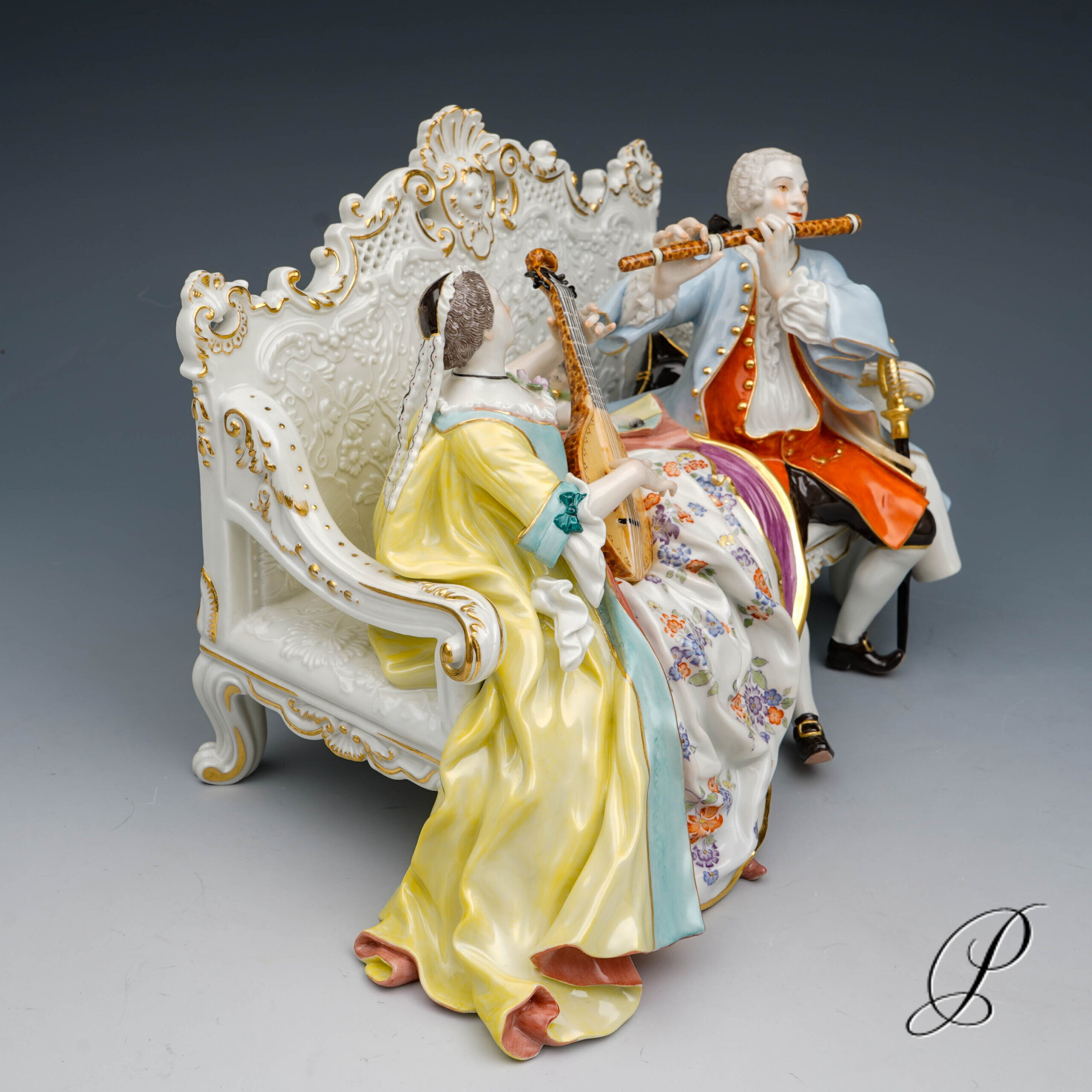 Figurengruppe Meissen 1.Wahl "Galante Sofagruppe" – Bild 9