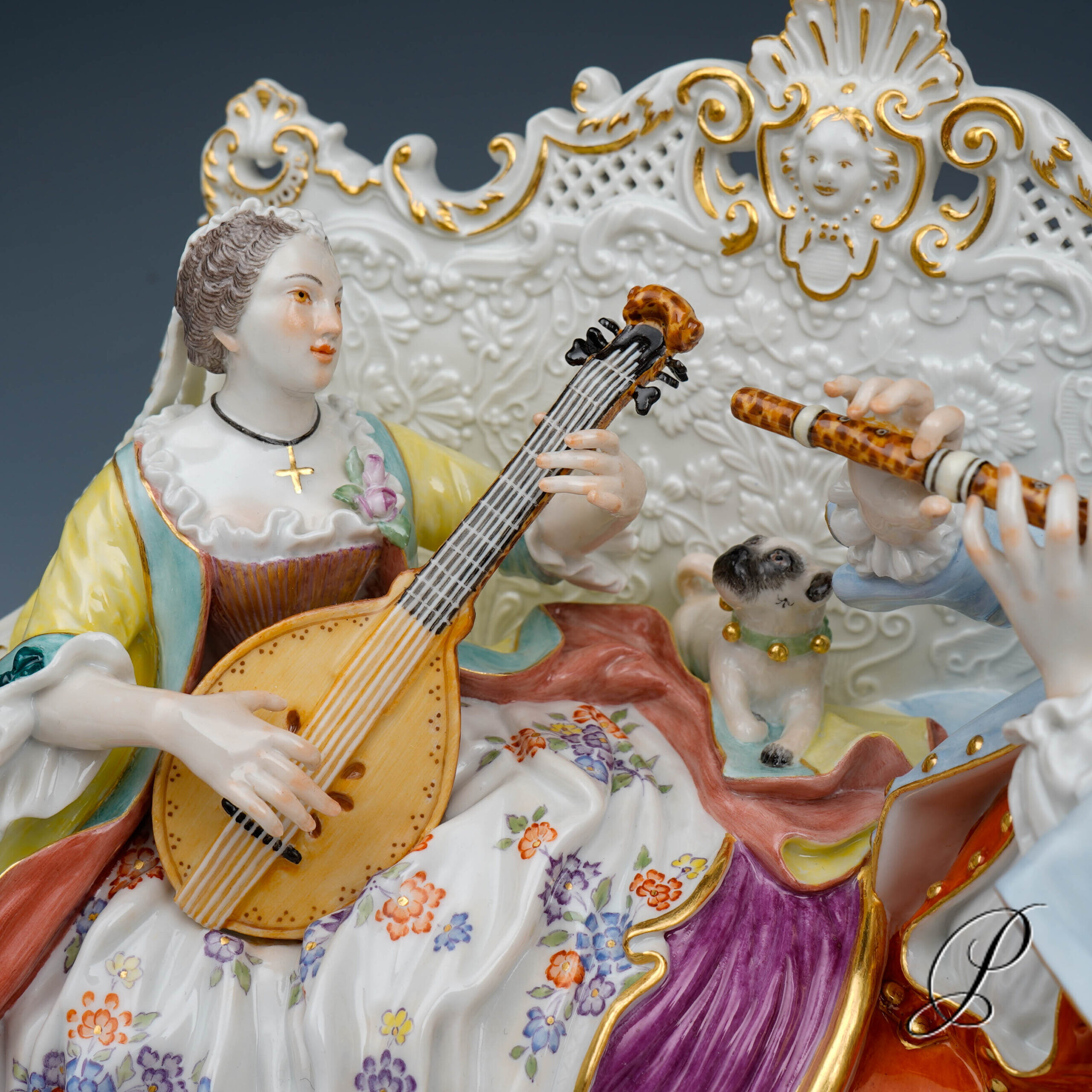 Figurengruppe Meissen 1.Wahl "Galante Sofagruppe" – Bild 11