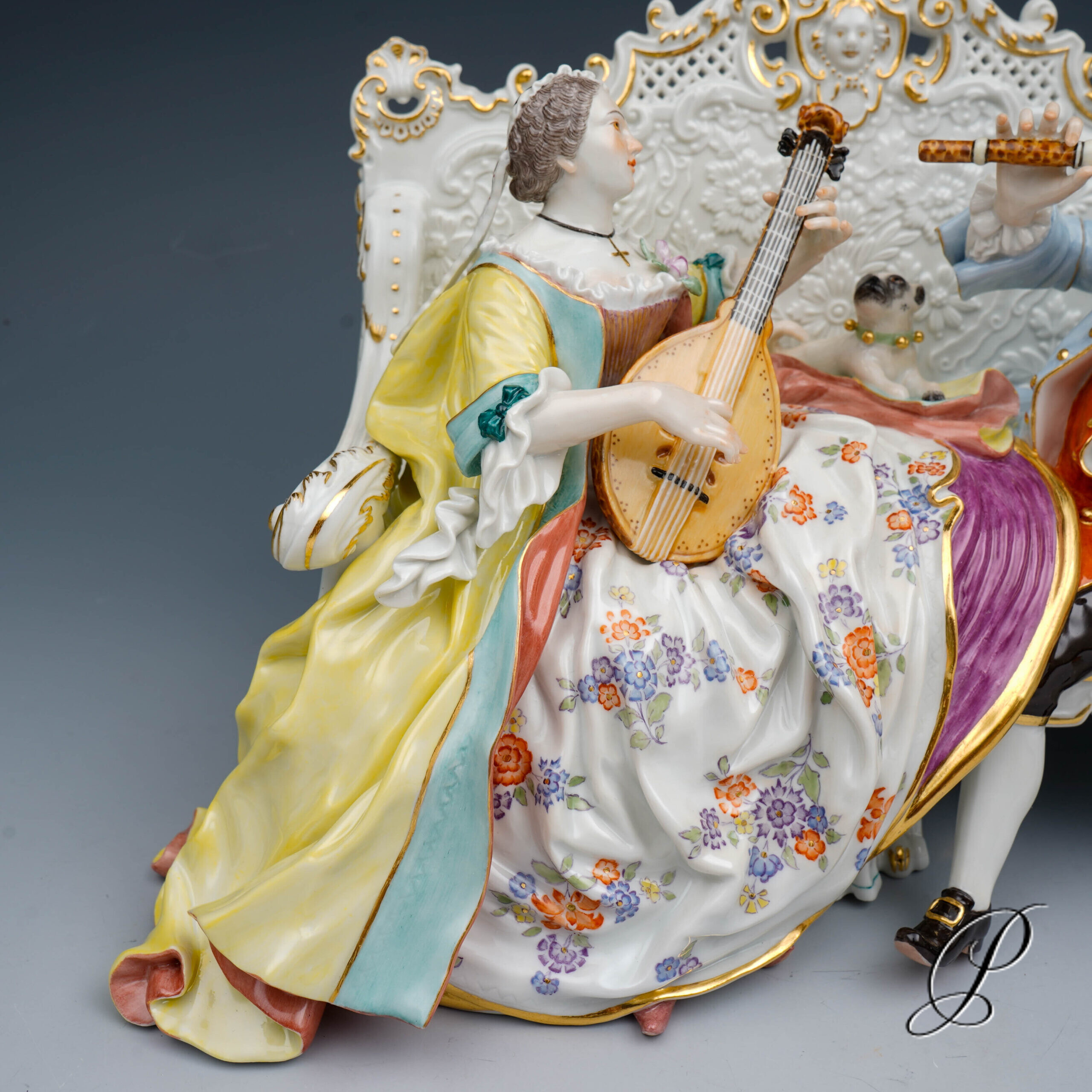 Figurengruppe Meissen 1.Wahl "Galante Sofagruppe" – Bild 12
