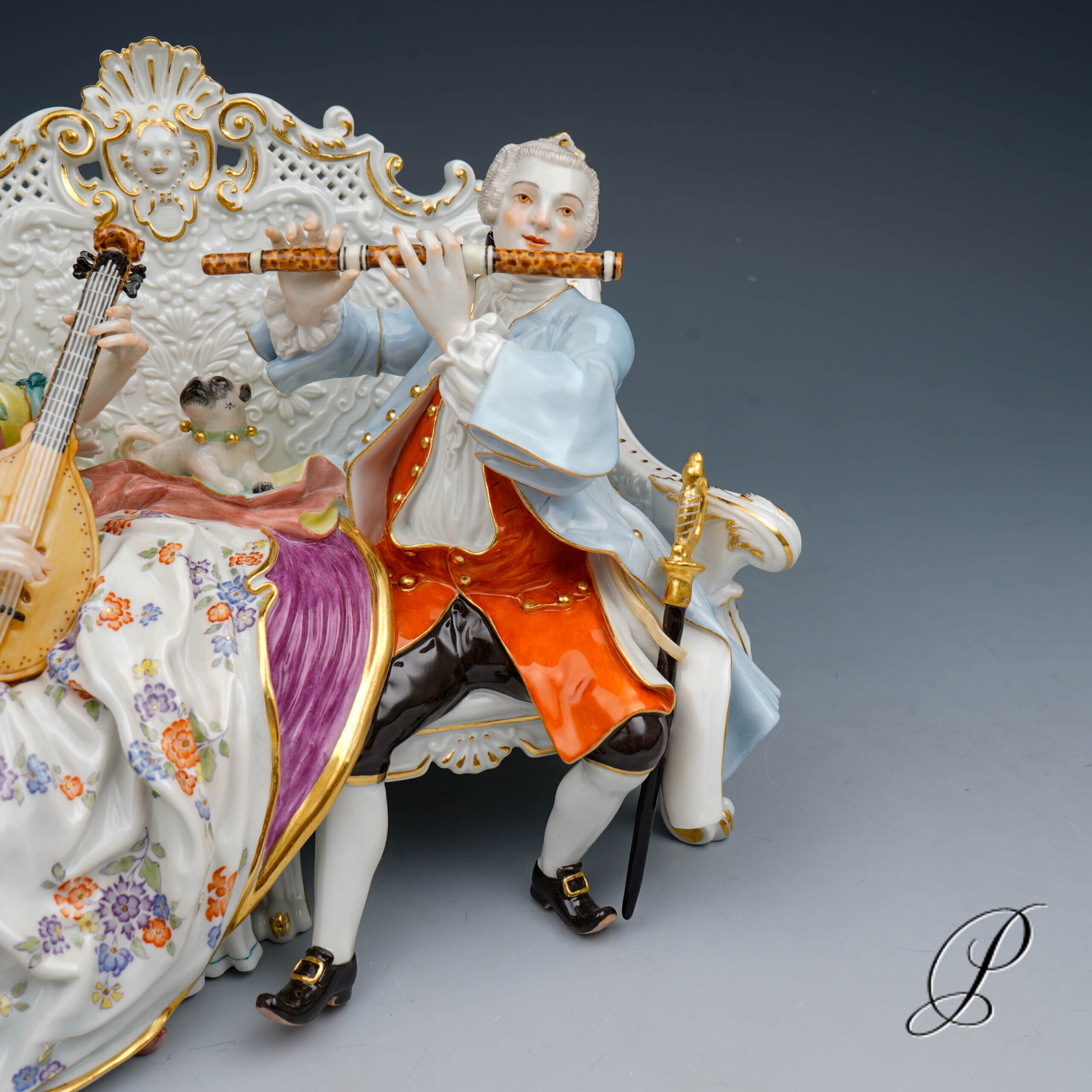 Figurengruppe Meissen 1.Wahl "Galante Sofagruppe" – Bild 13