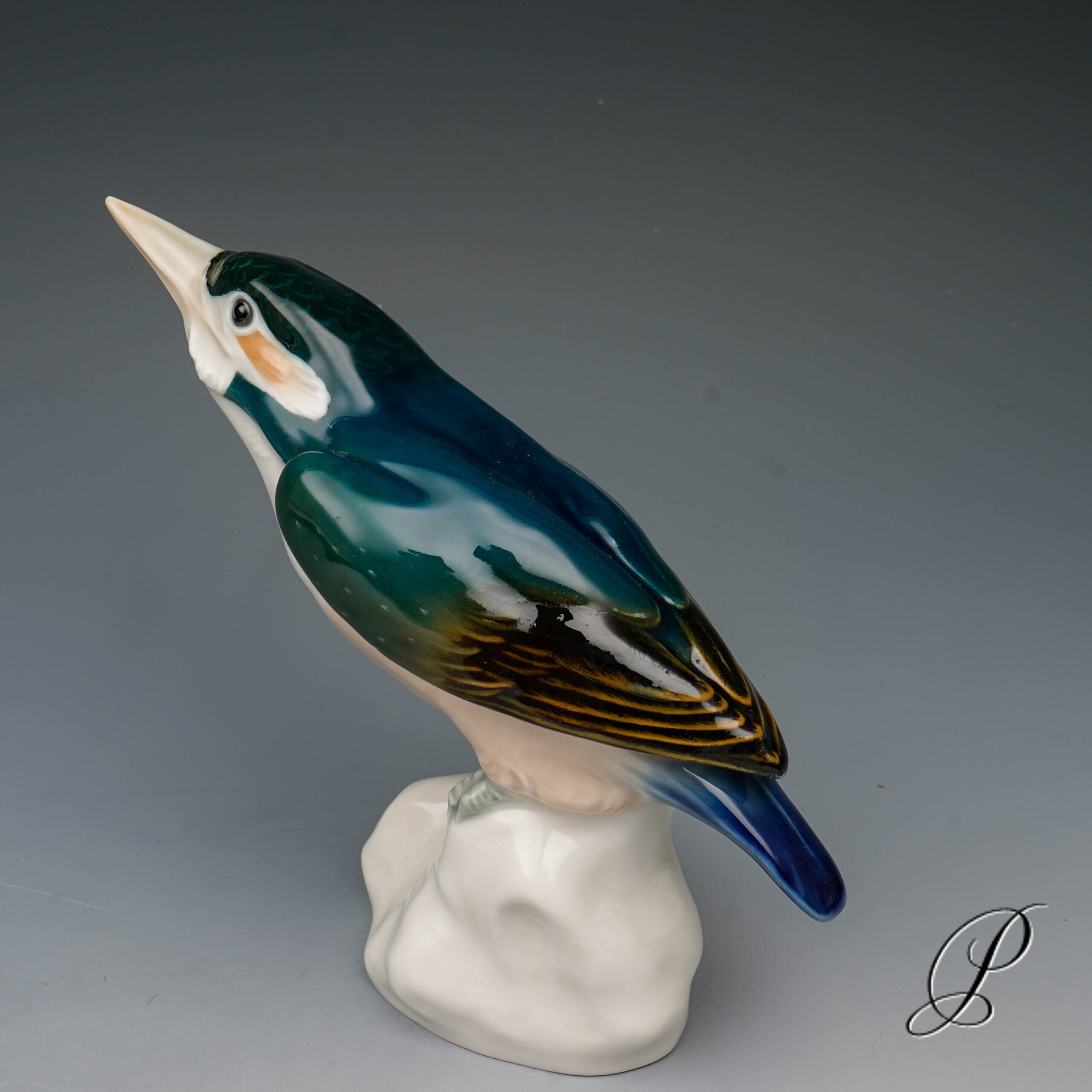 wunderschöne Figur Meissen "Eisvogel" – Bild 4